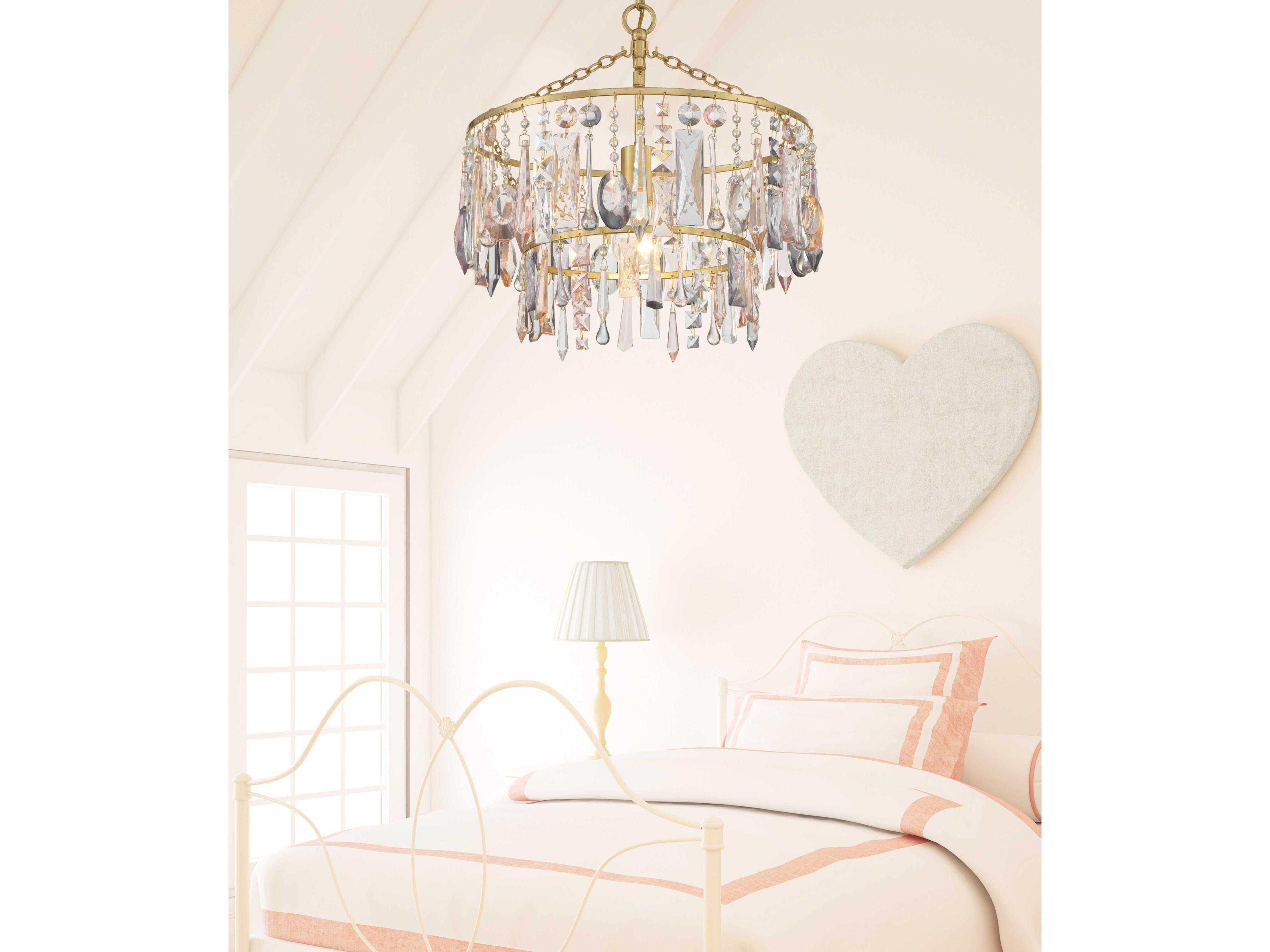 Crystorama Elsa 1-Light Antique Gold Crystal Pendant