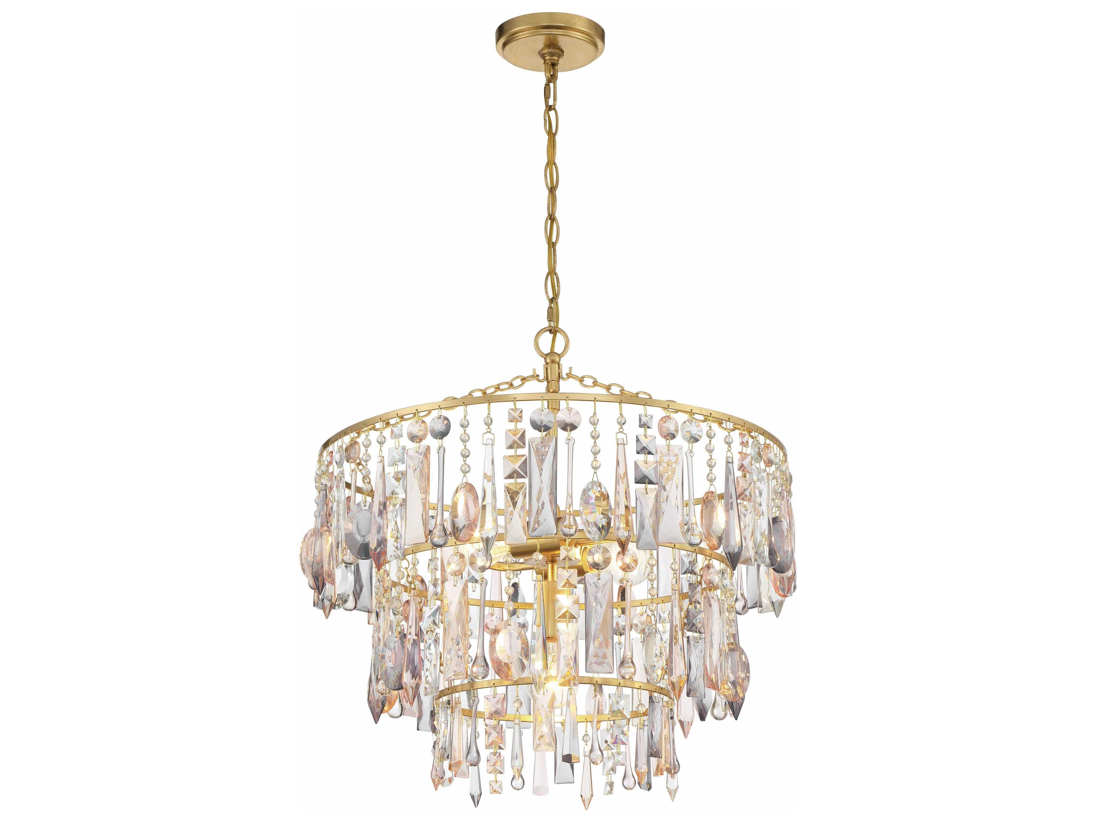 Crystorama Elsa 3-Light Antique Gold Crystal Pendant