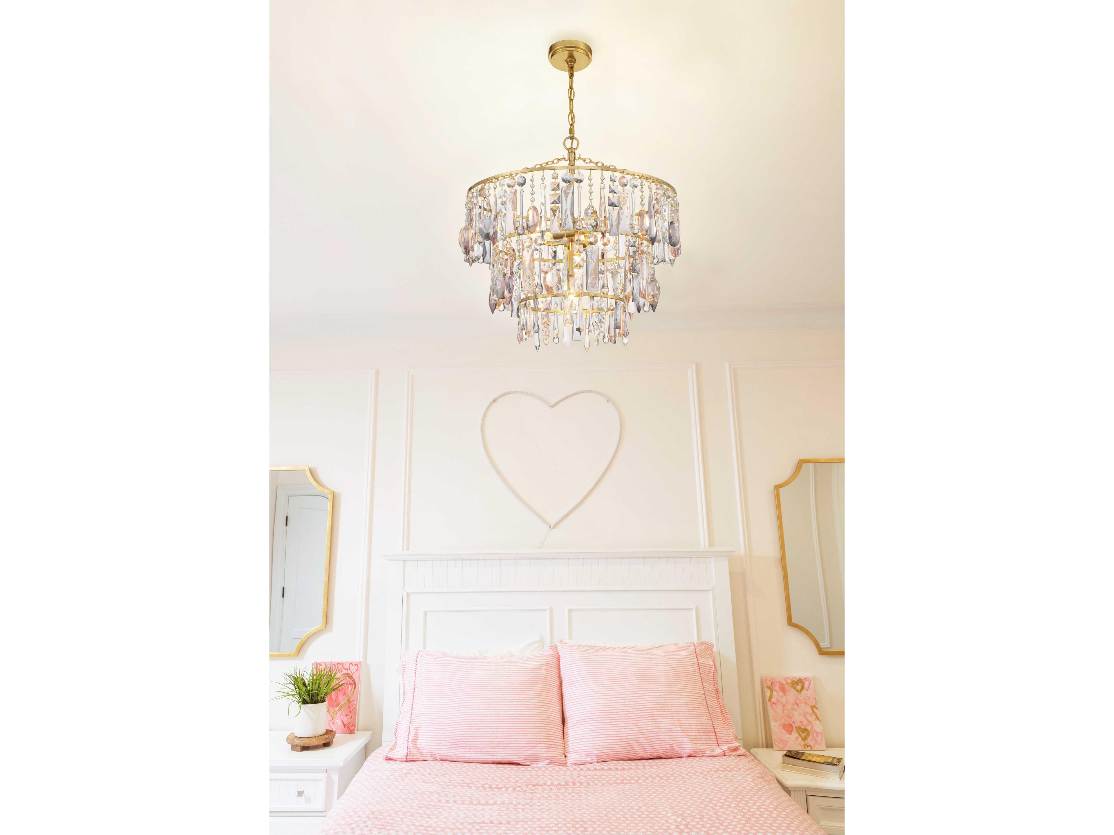 Crystorama Elsa 3-Light Antique Gold Crystal Pendant