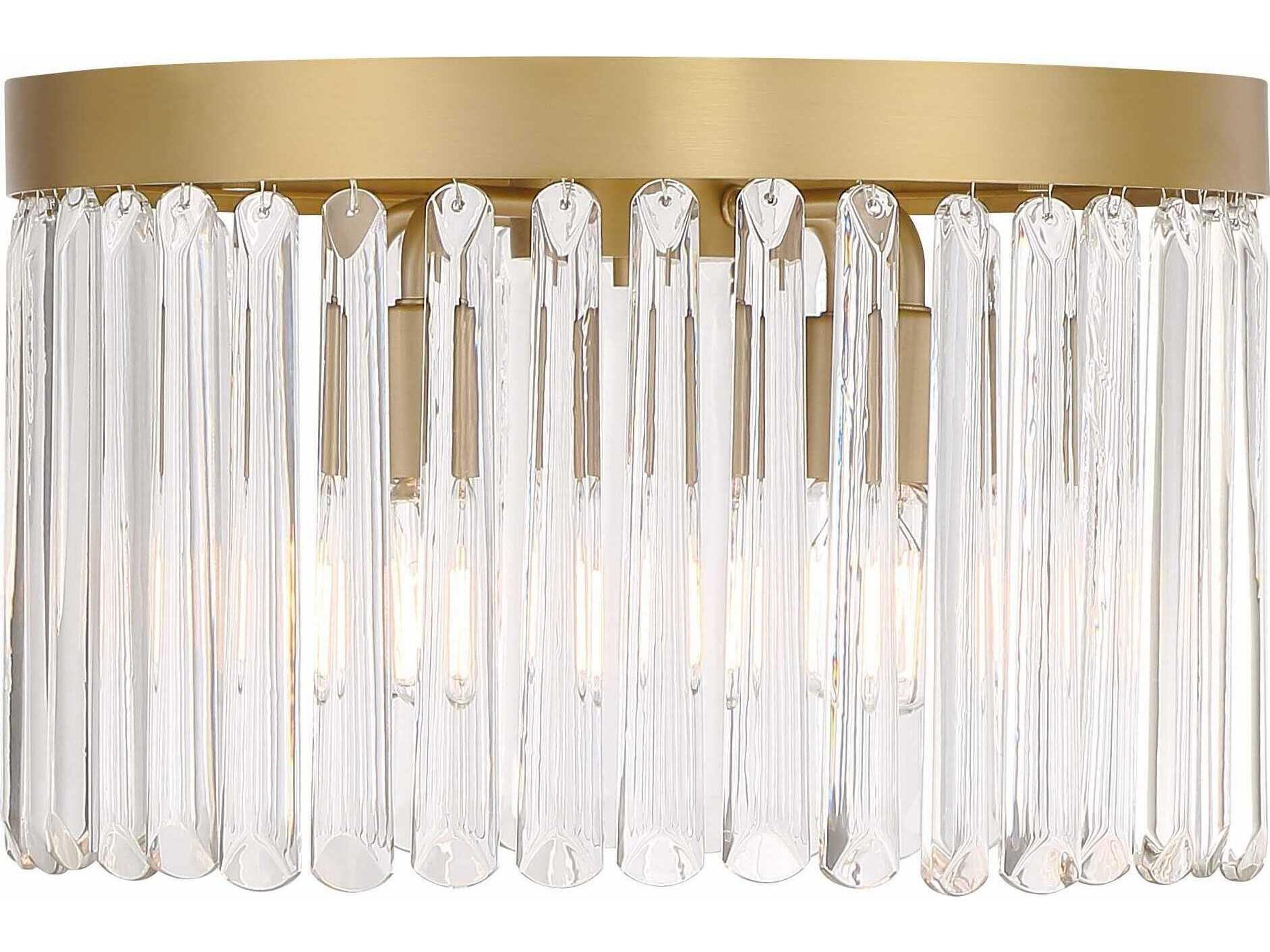 Crystorama Emory 4-Light Modern Gold Glass Drum Flush Mount