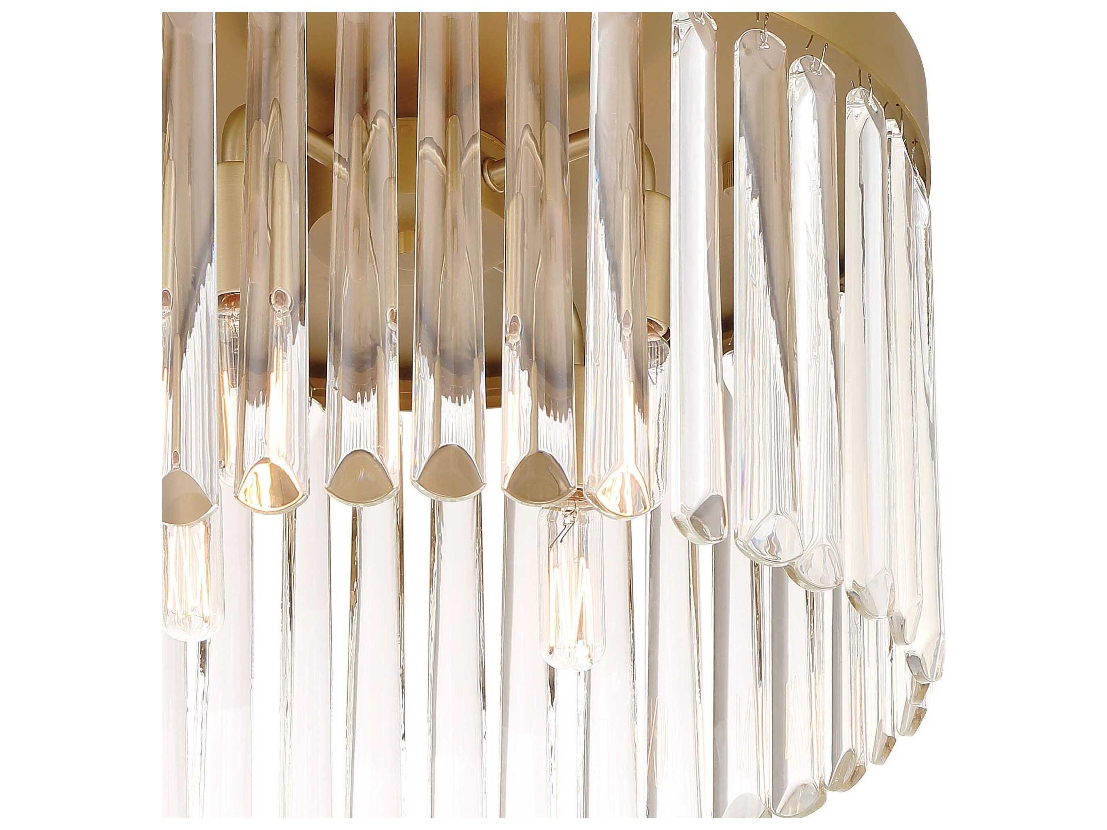 Crystorama Emory 4-Light Modern Gold Glass Drum Flush Mount