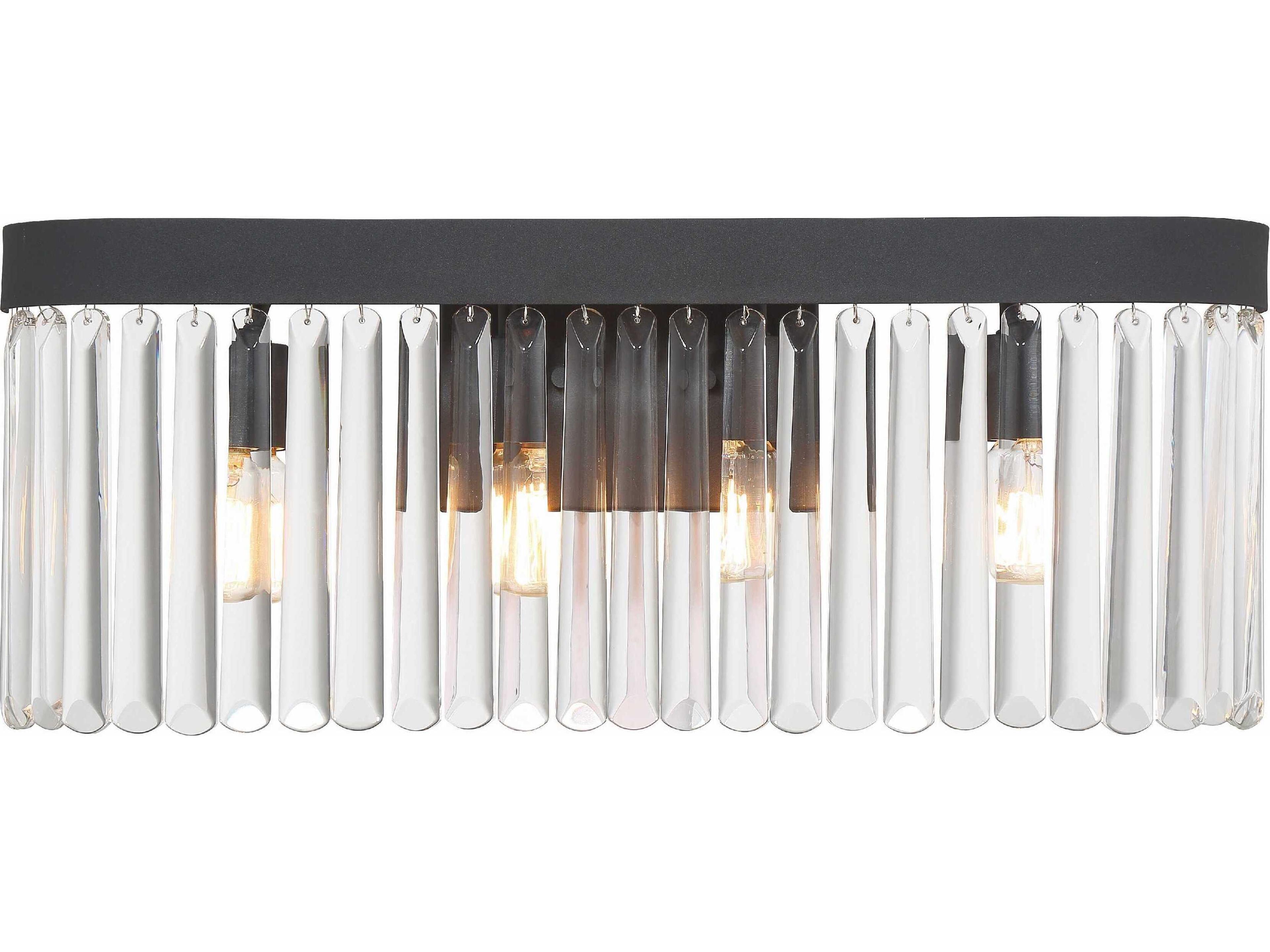 Emory 4-Light Black Forged Crystal Vanity Light