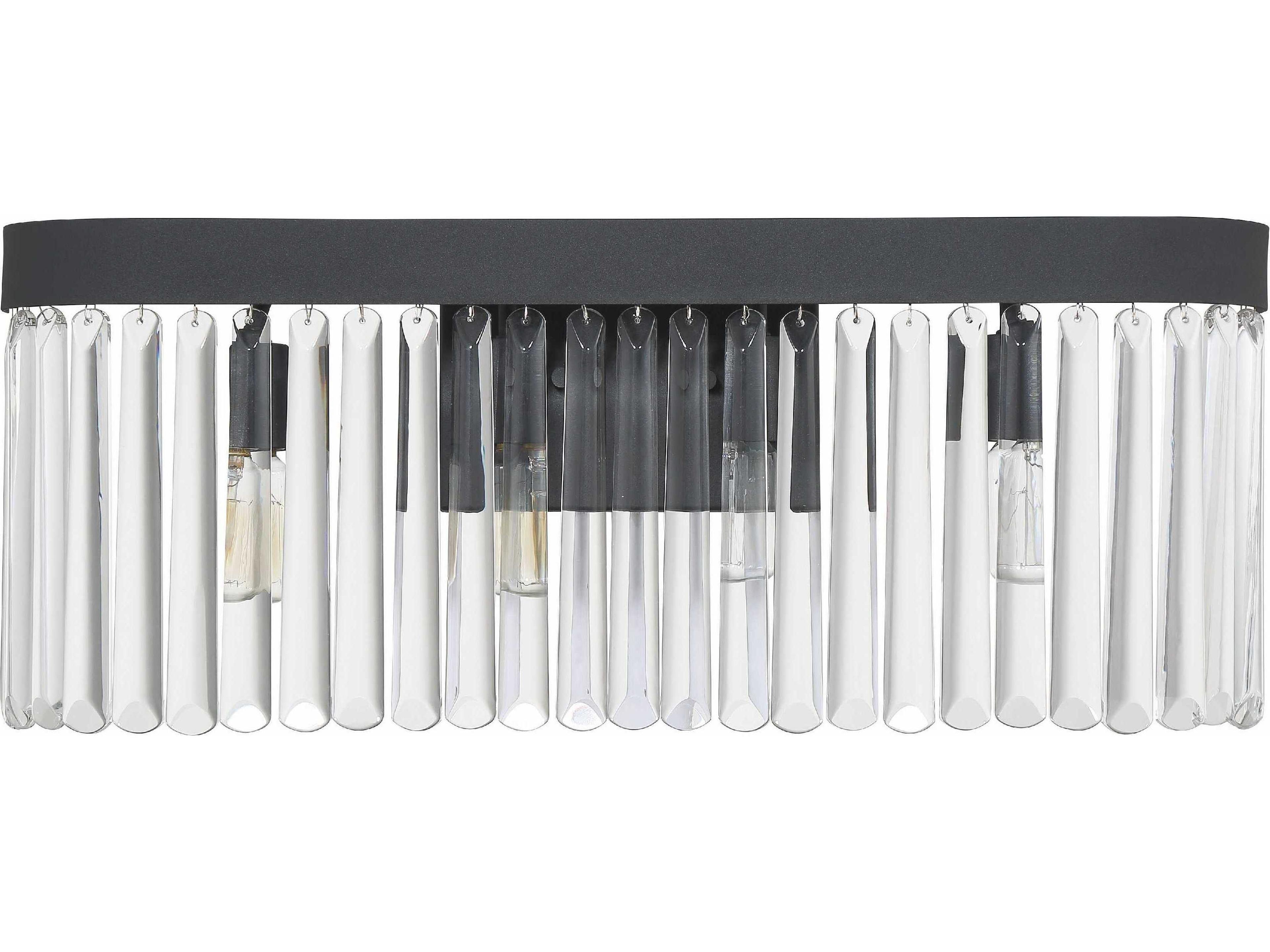 Crystorama Emory 4-Light Black Forged Crystal Vanity Light