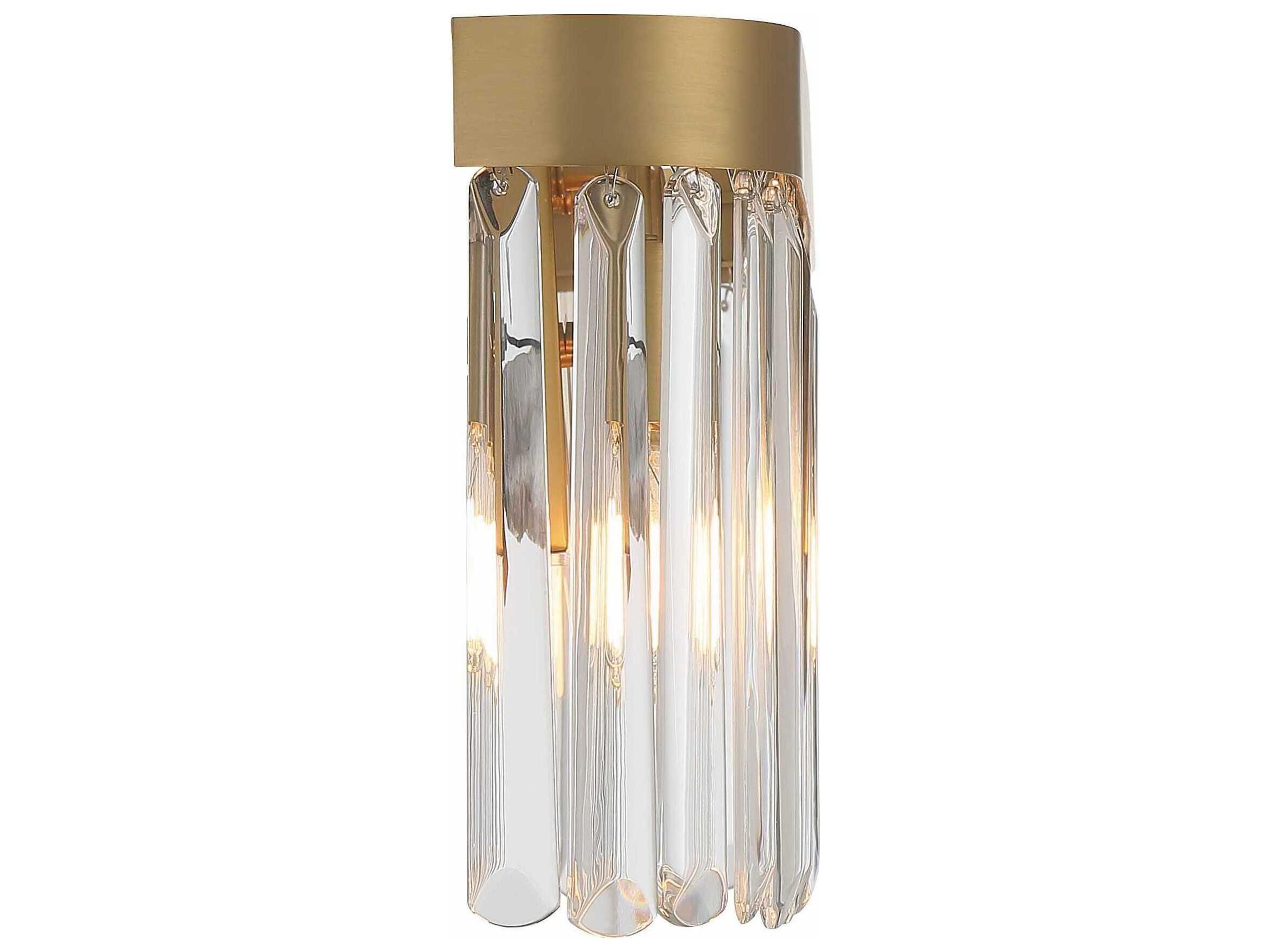 Crystorama Emory 4-Light Modern Gold Crystal Vanity Light