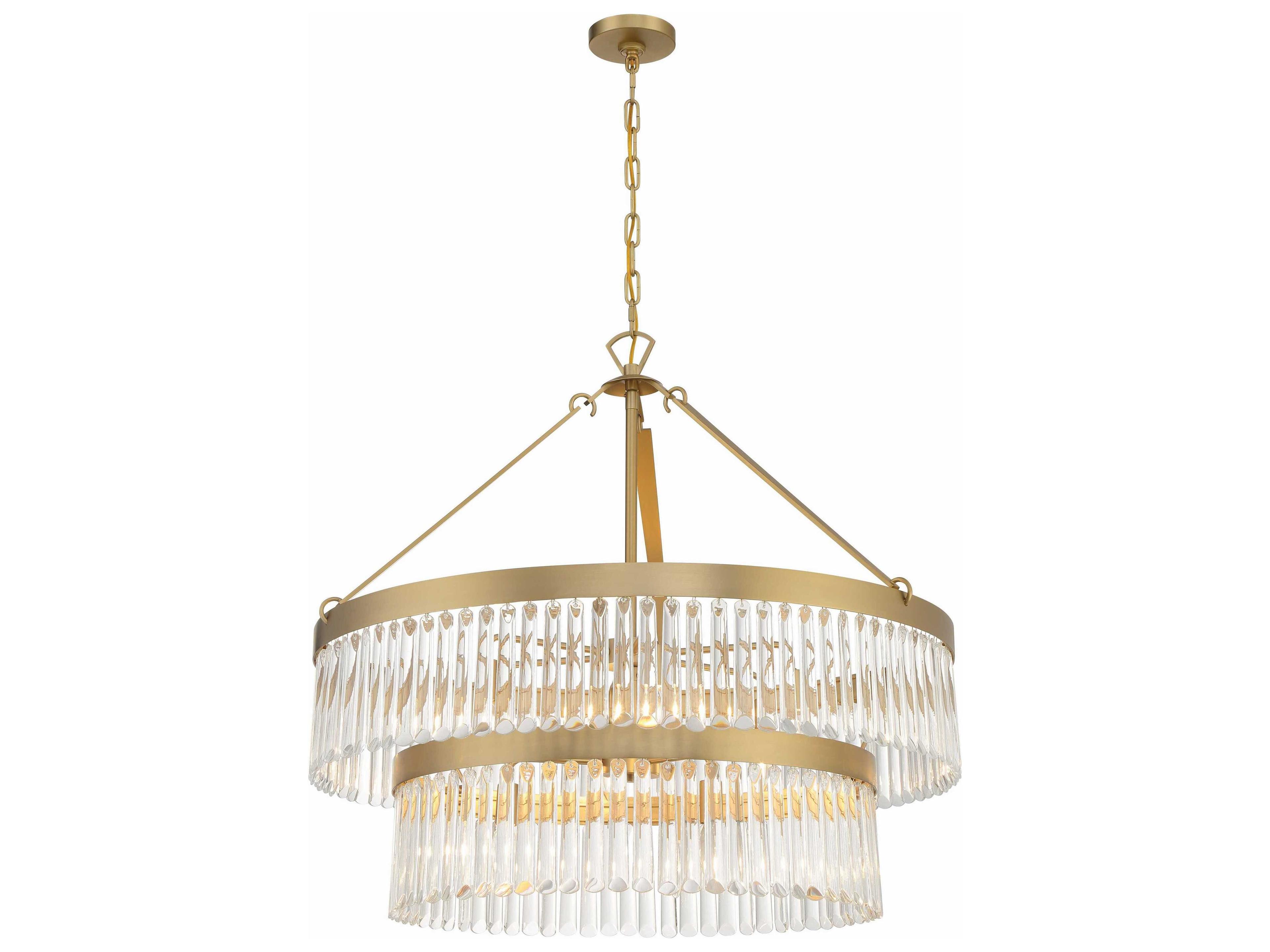 Emory 9-Light Modern Gold Candelabra Tiered Chandelier