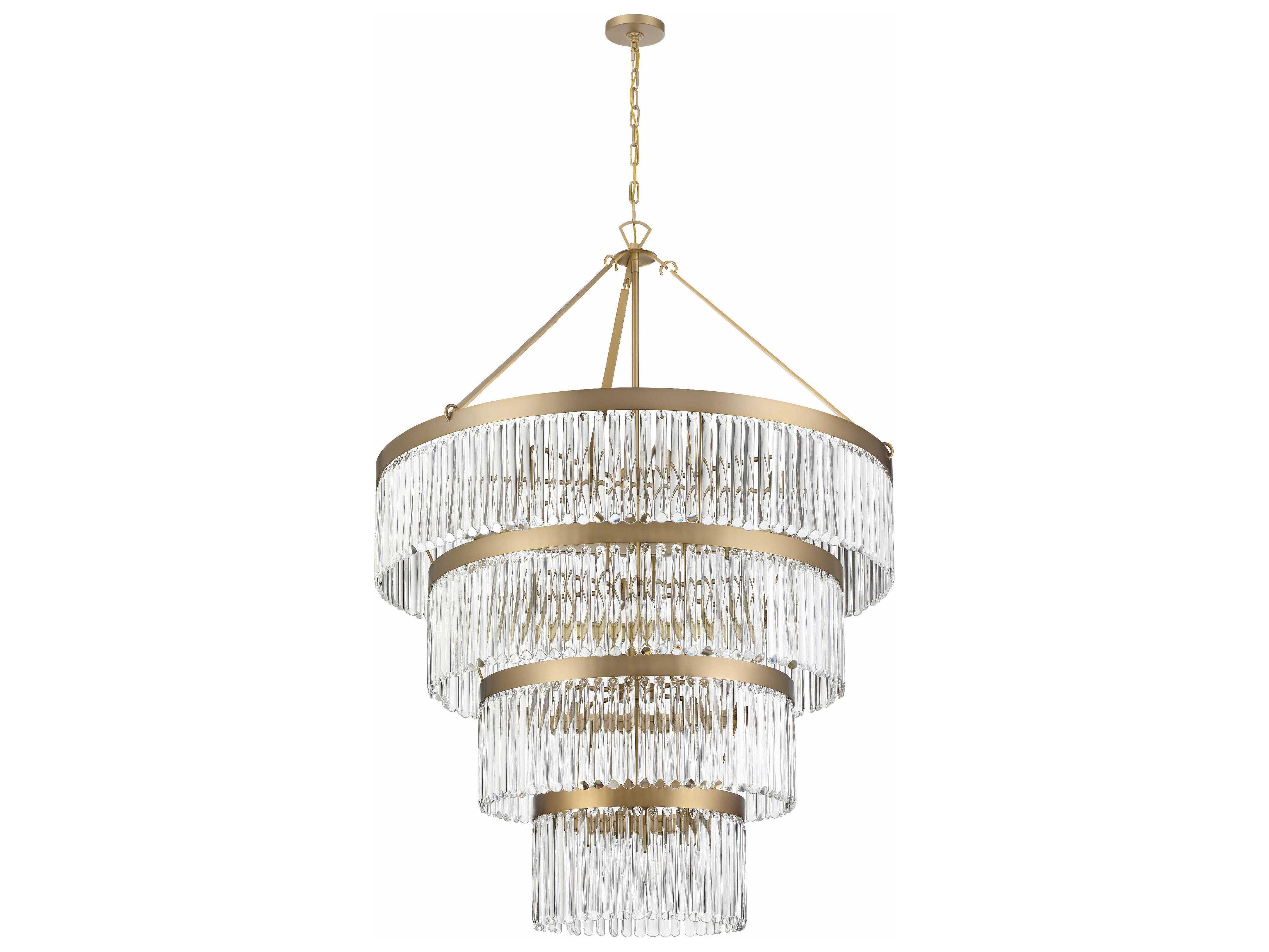 Crystorama Emory 22-Light Modern Gold Crystal Drum Chandelier