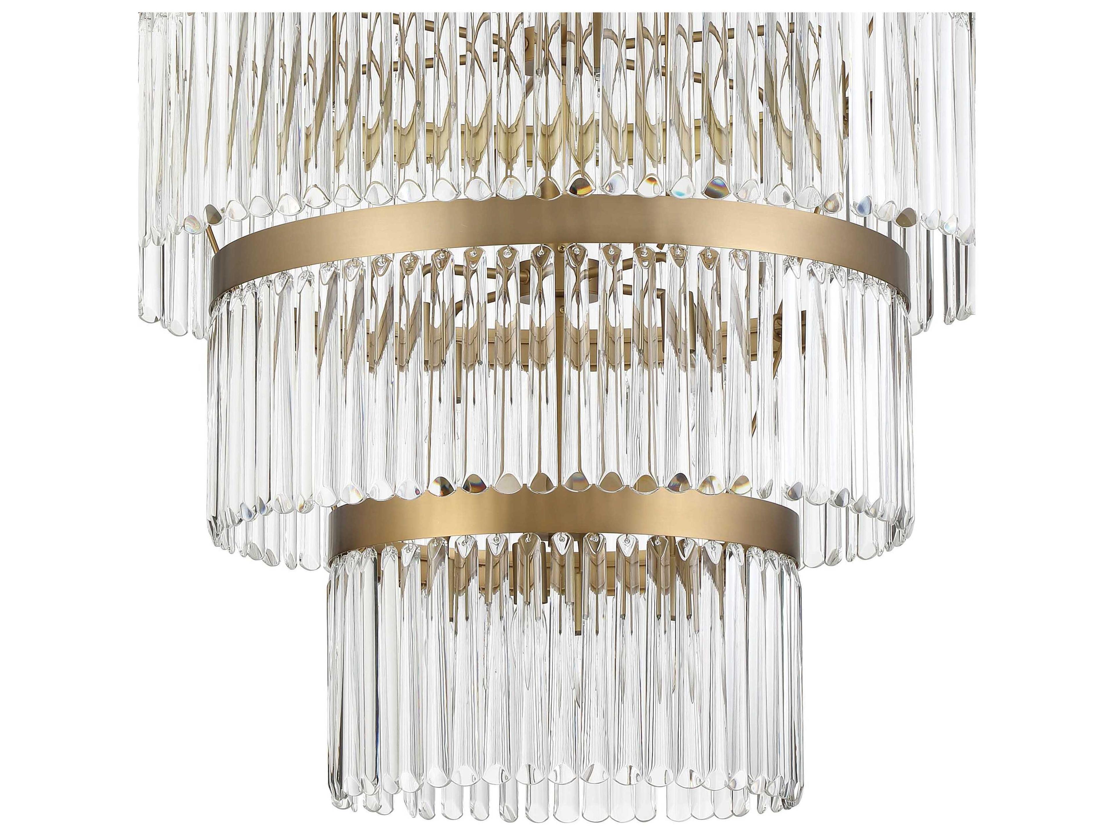 Crystorama Emory 22-Light Modern Gold Crystal Drum Chandelier