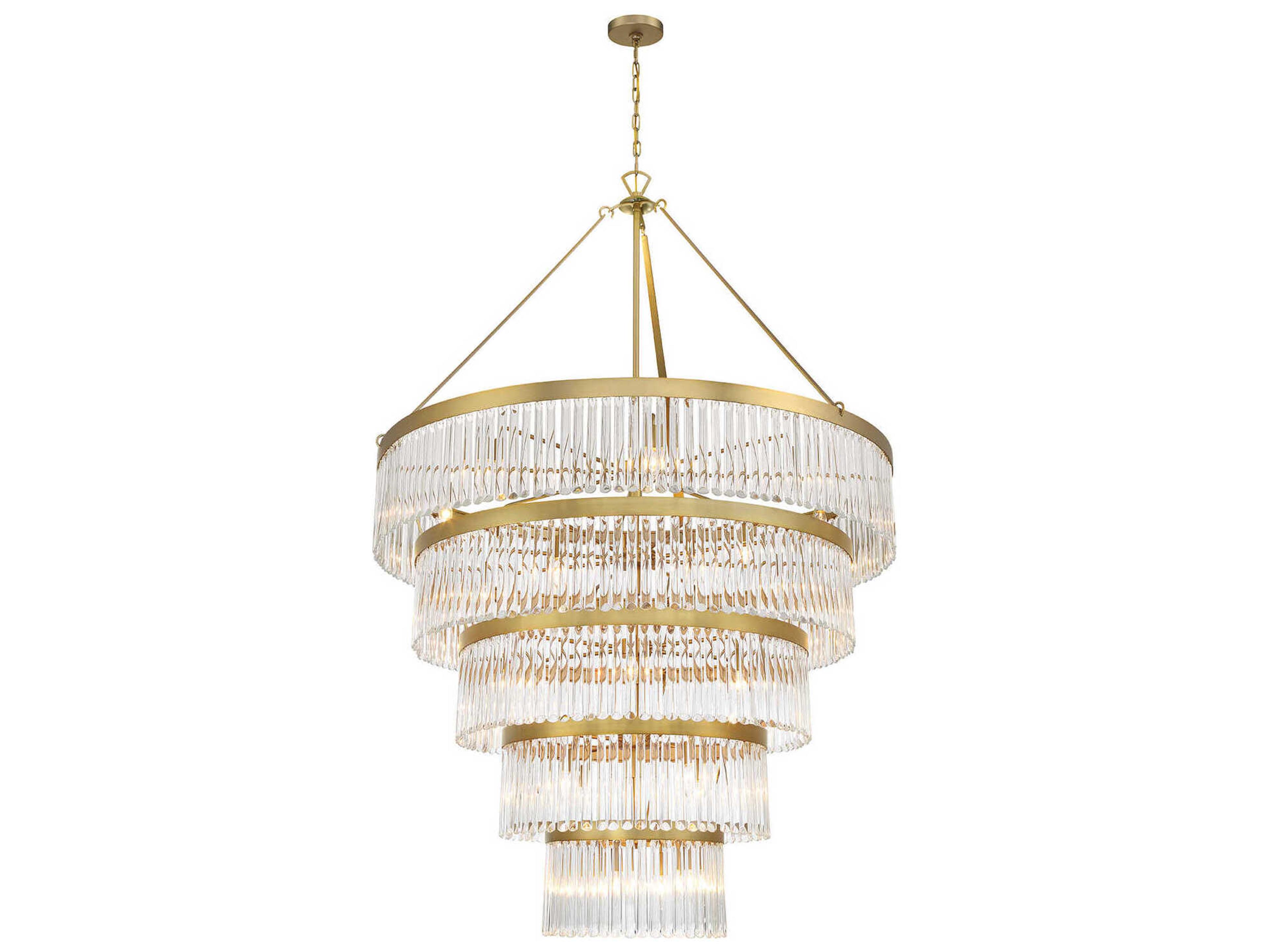 Emory 30-Light Modern Gold Brass Tiered Chandelier