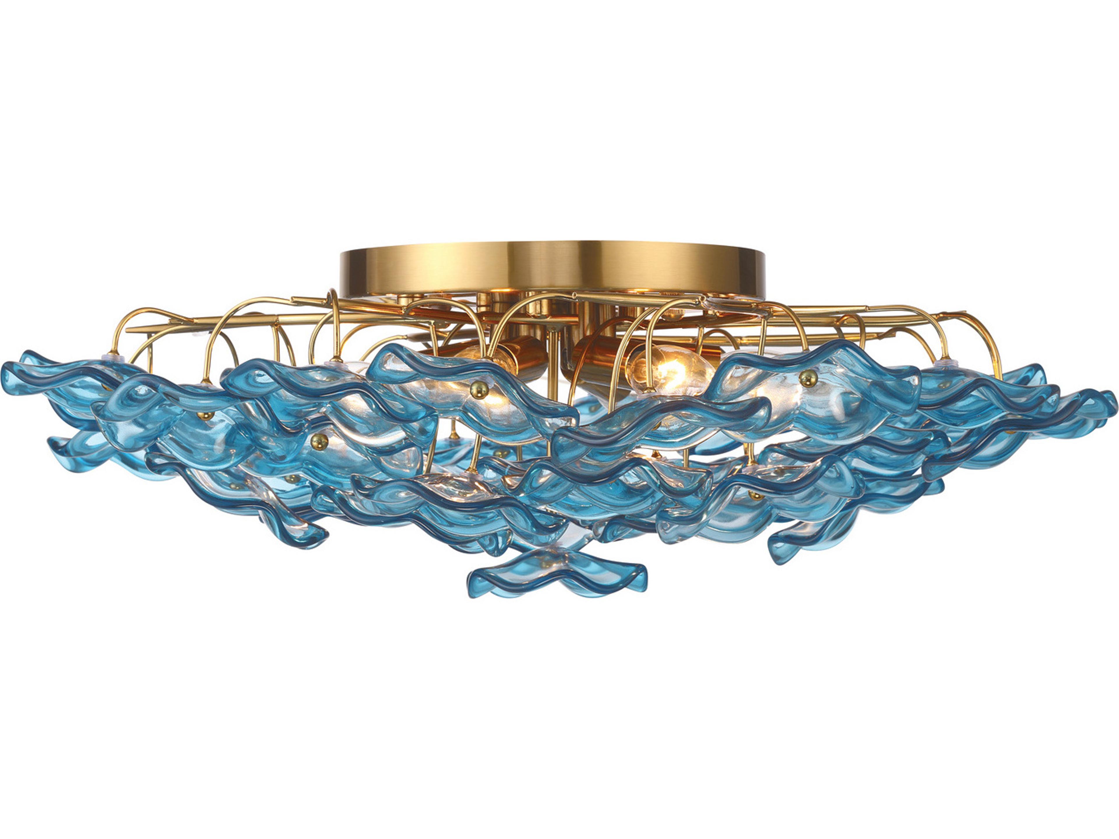 Crystorama Esme 6-Light Blue Semi Flush Mount