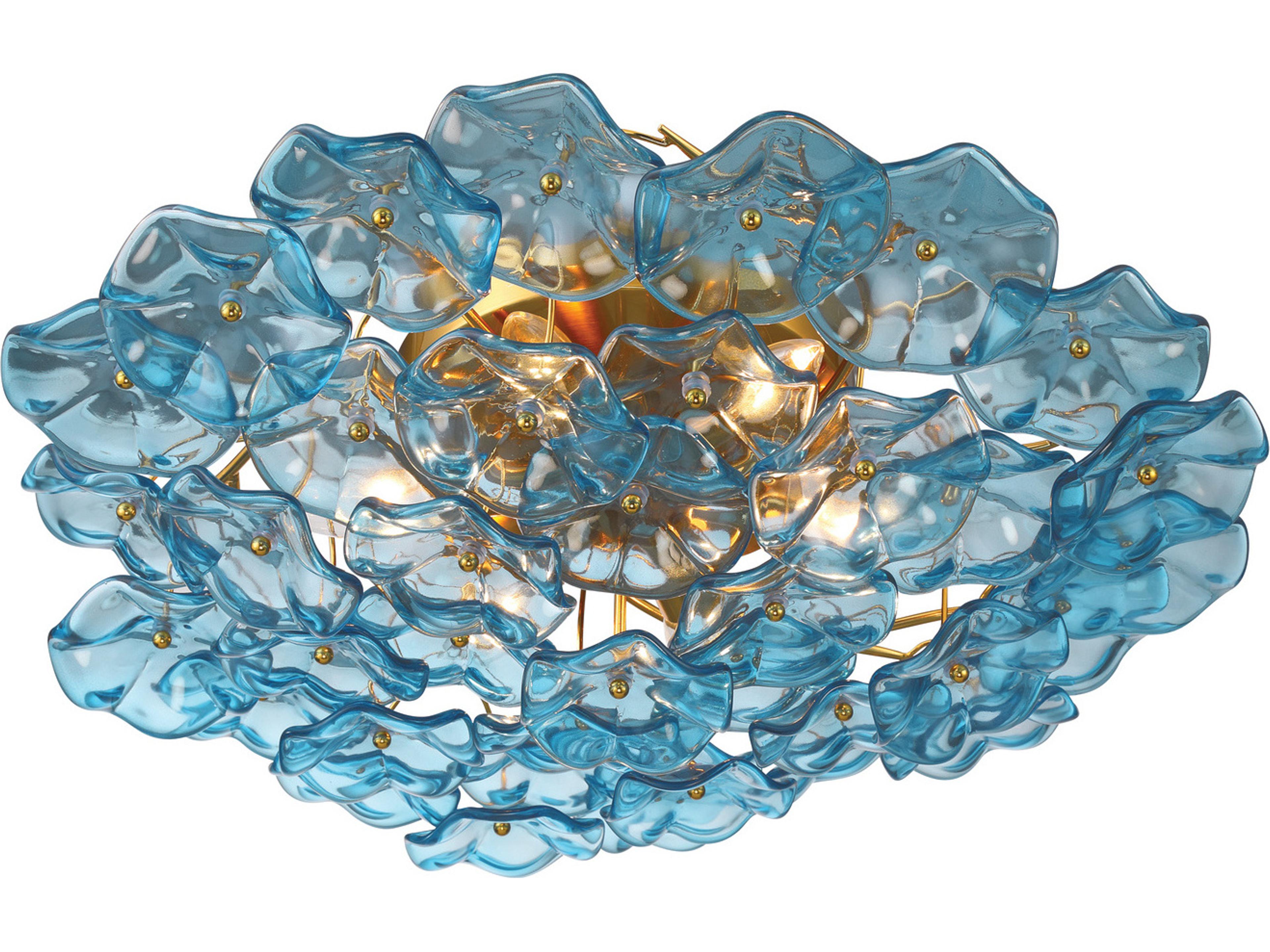 Crystorama Esme 6-Light Blue Semi Flush Mount