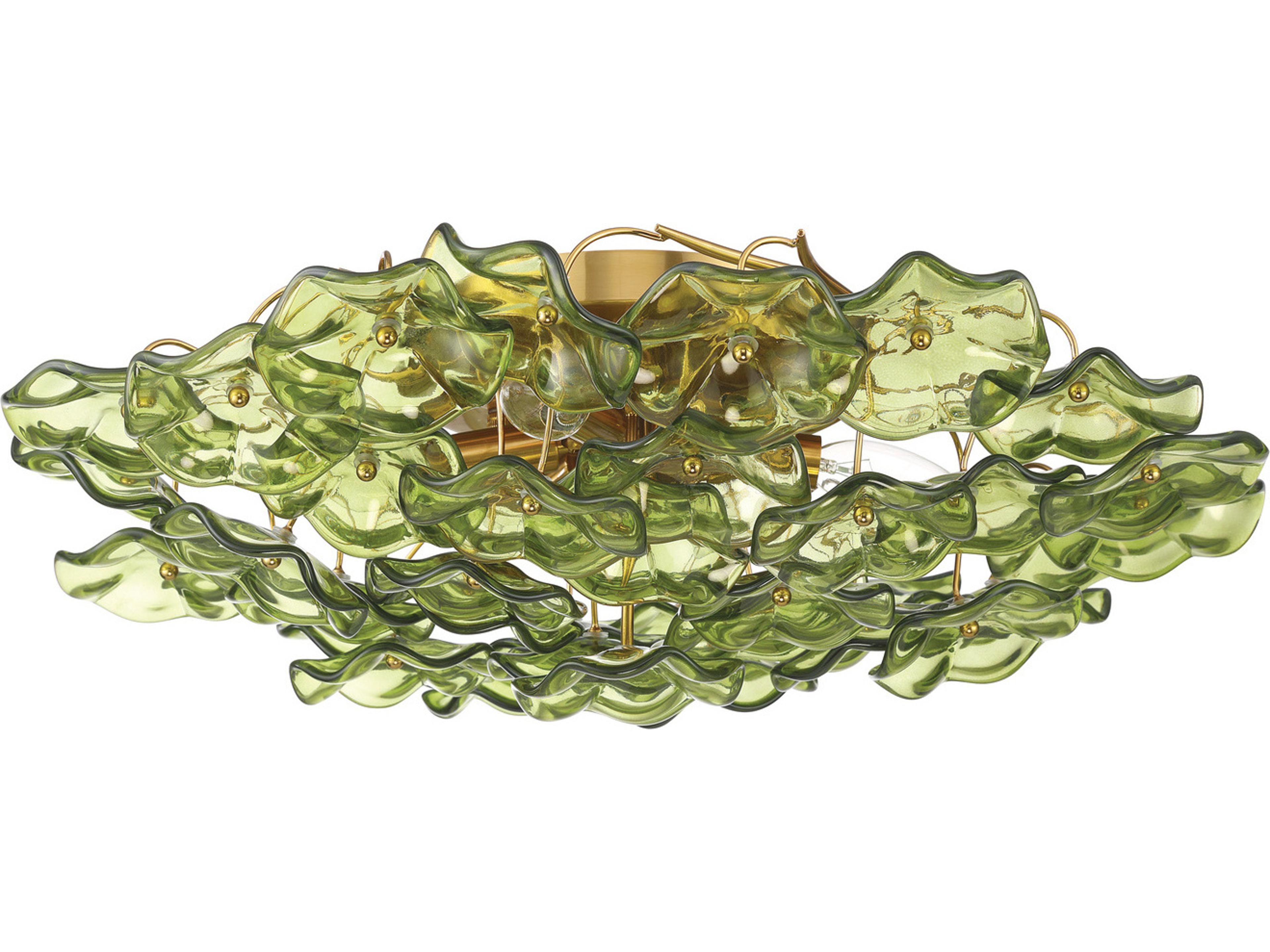 Crystorama Esme 6-Light Green Semi Flush Mount