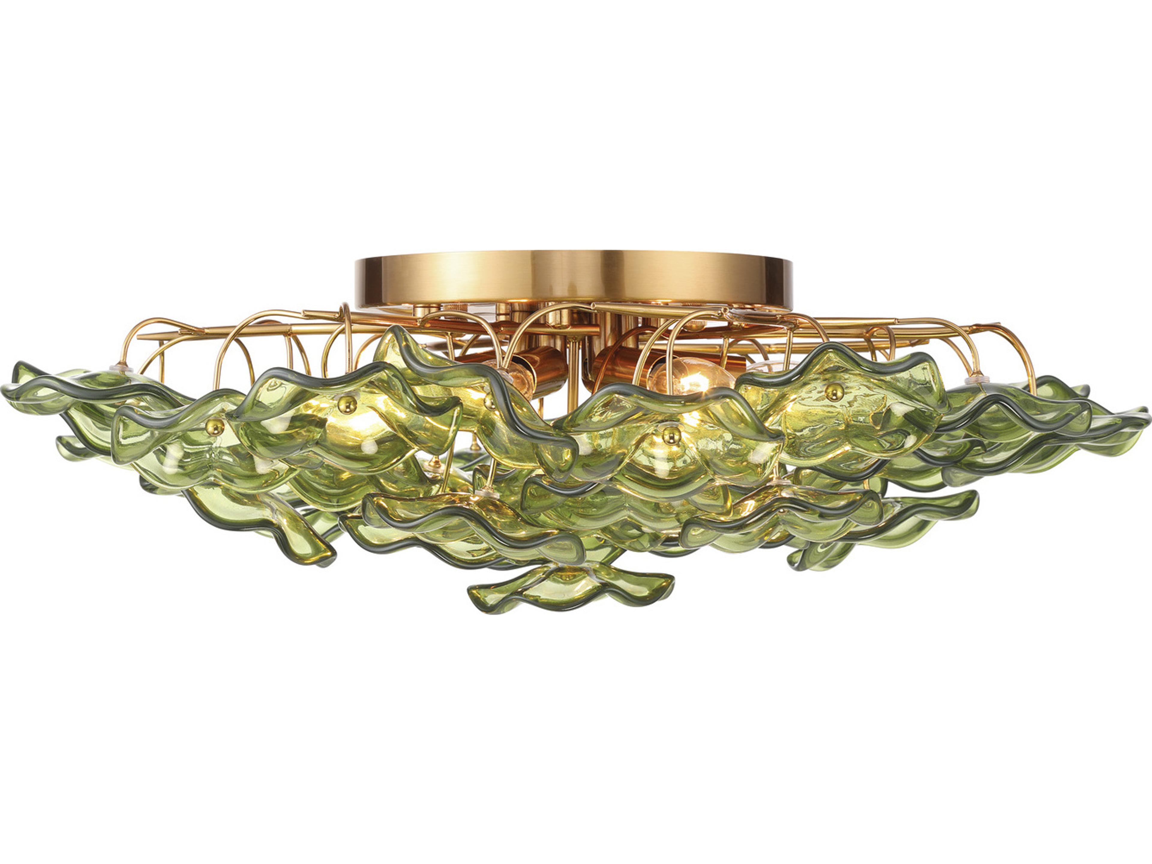 Crystorama Esme 6-Light Green Semi Flush Mount