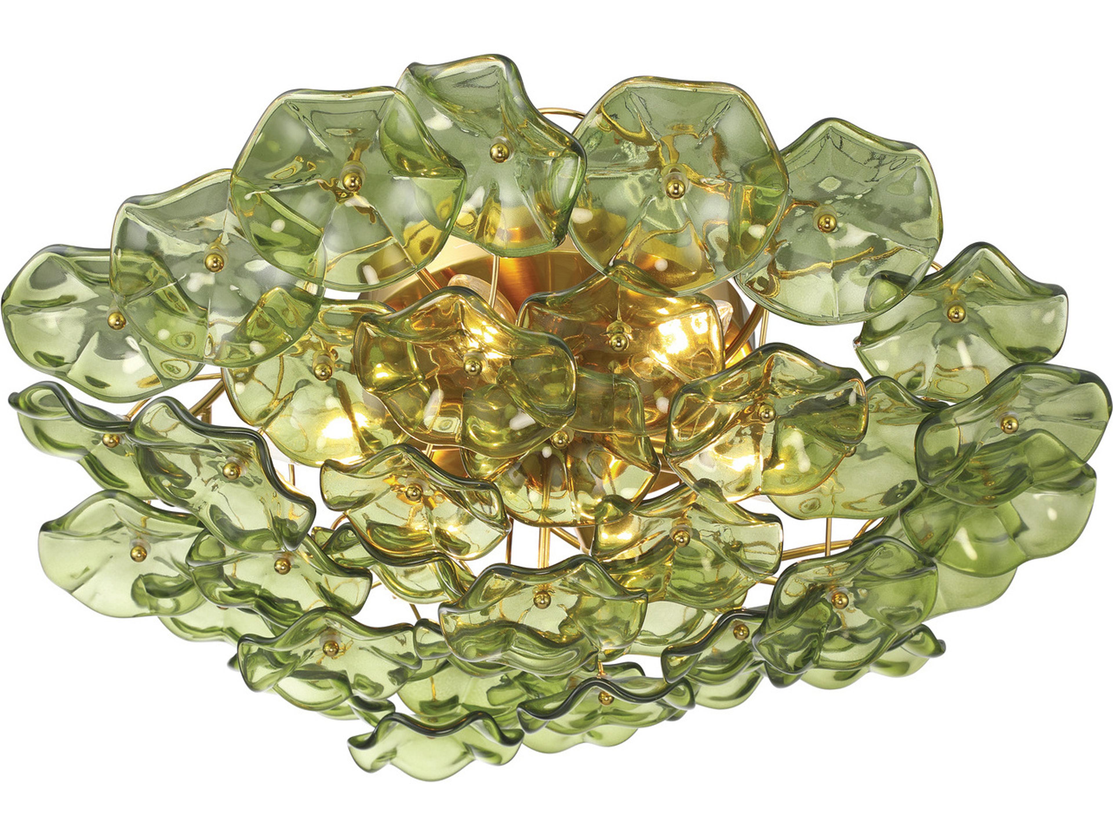 Crystorama Esme 6-Light Green Semi Flush Mount