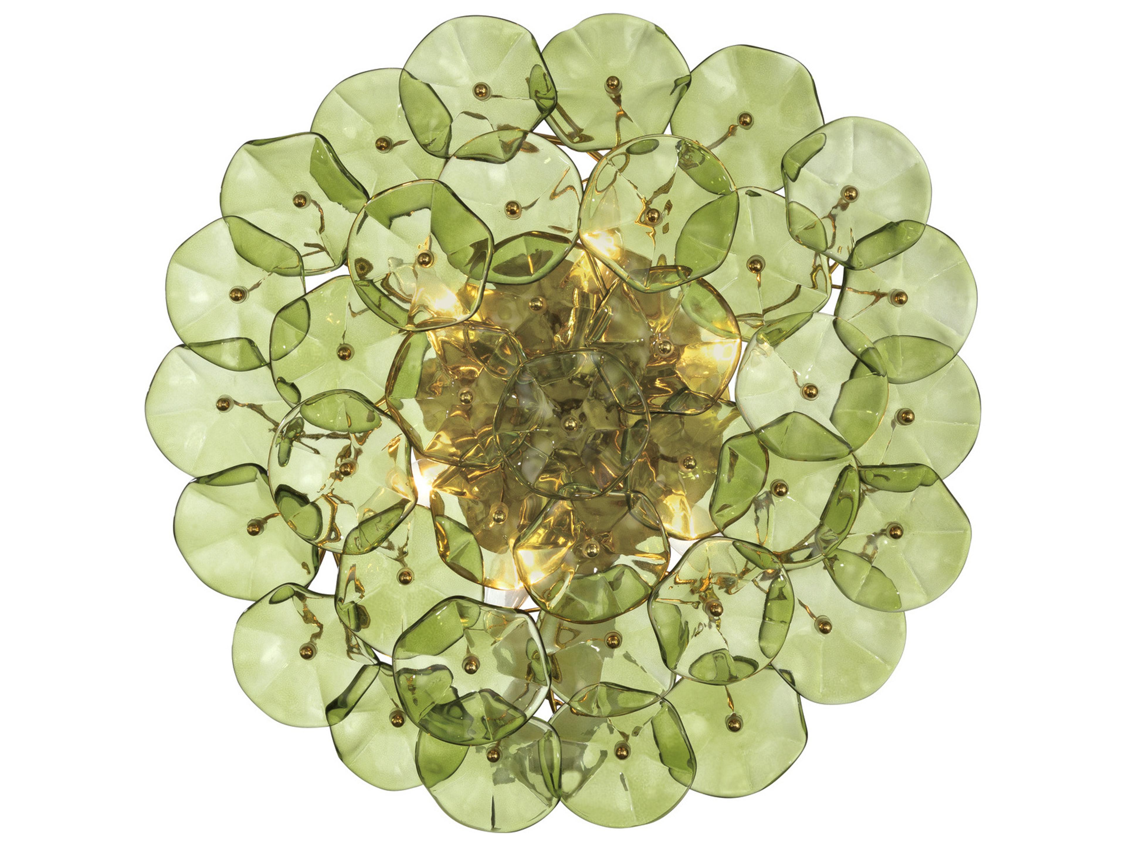 Crystorama Esme 6-Light Green Semi Flush Mount