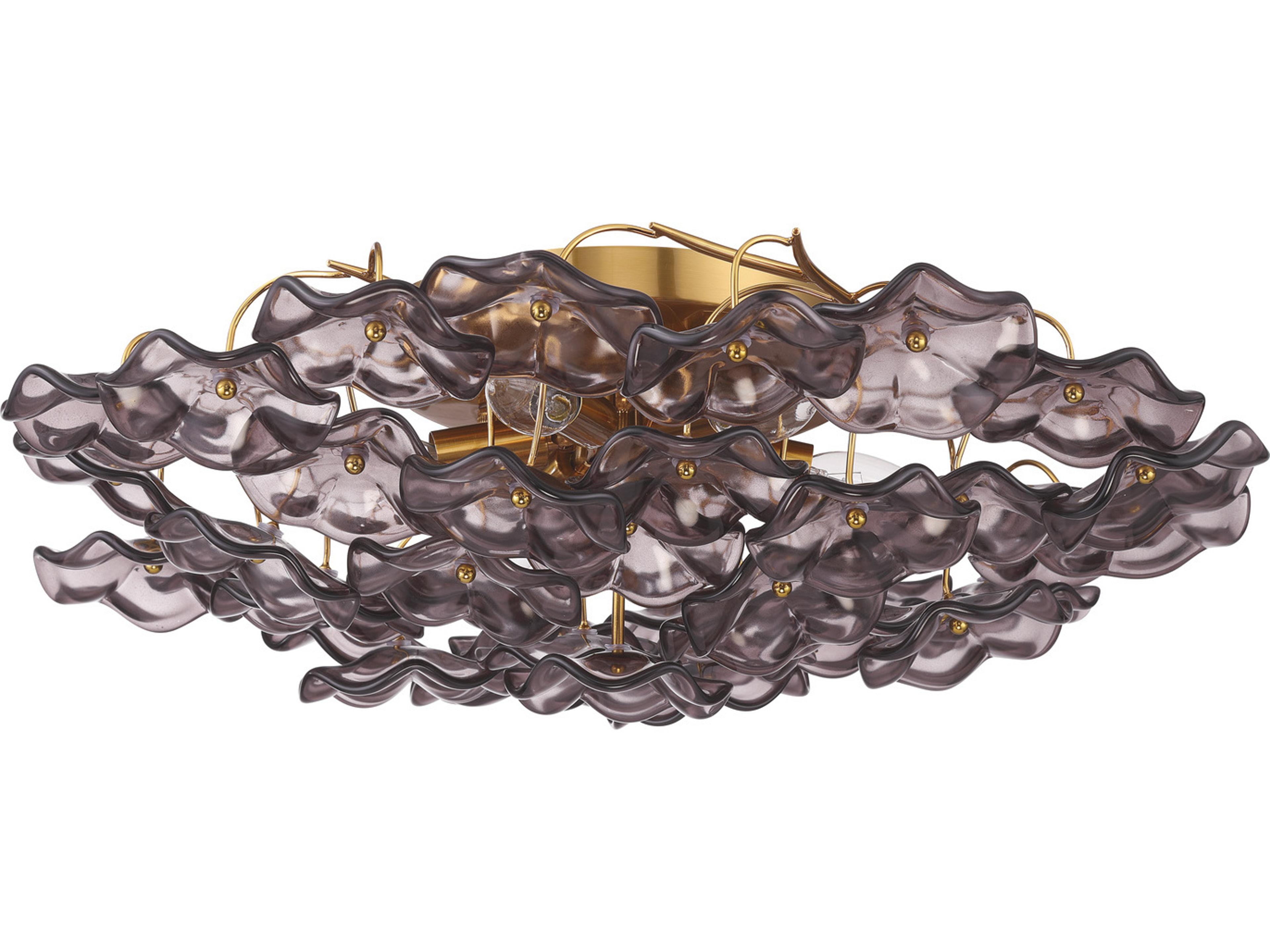 Crystorama Esme 6-Light Purple Semi Flush Mount