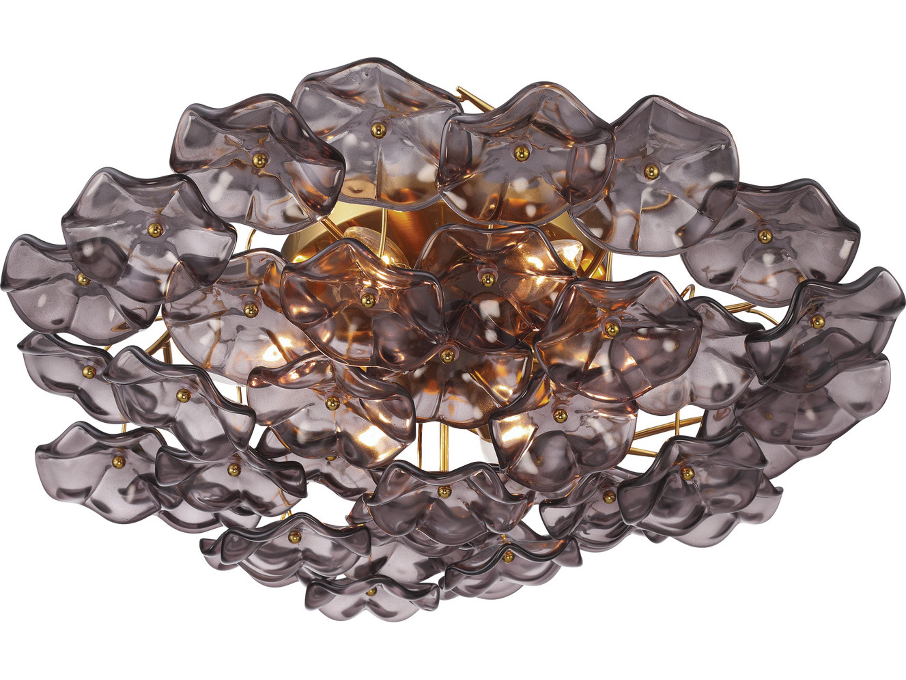 Crystorama Esme 6-Light Purple Semi Flush Mount