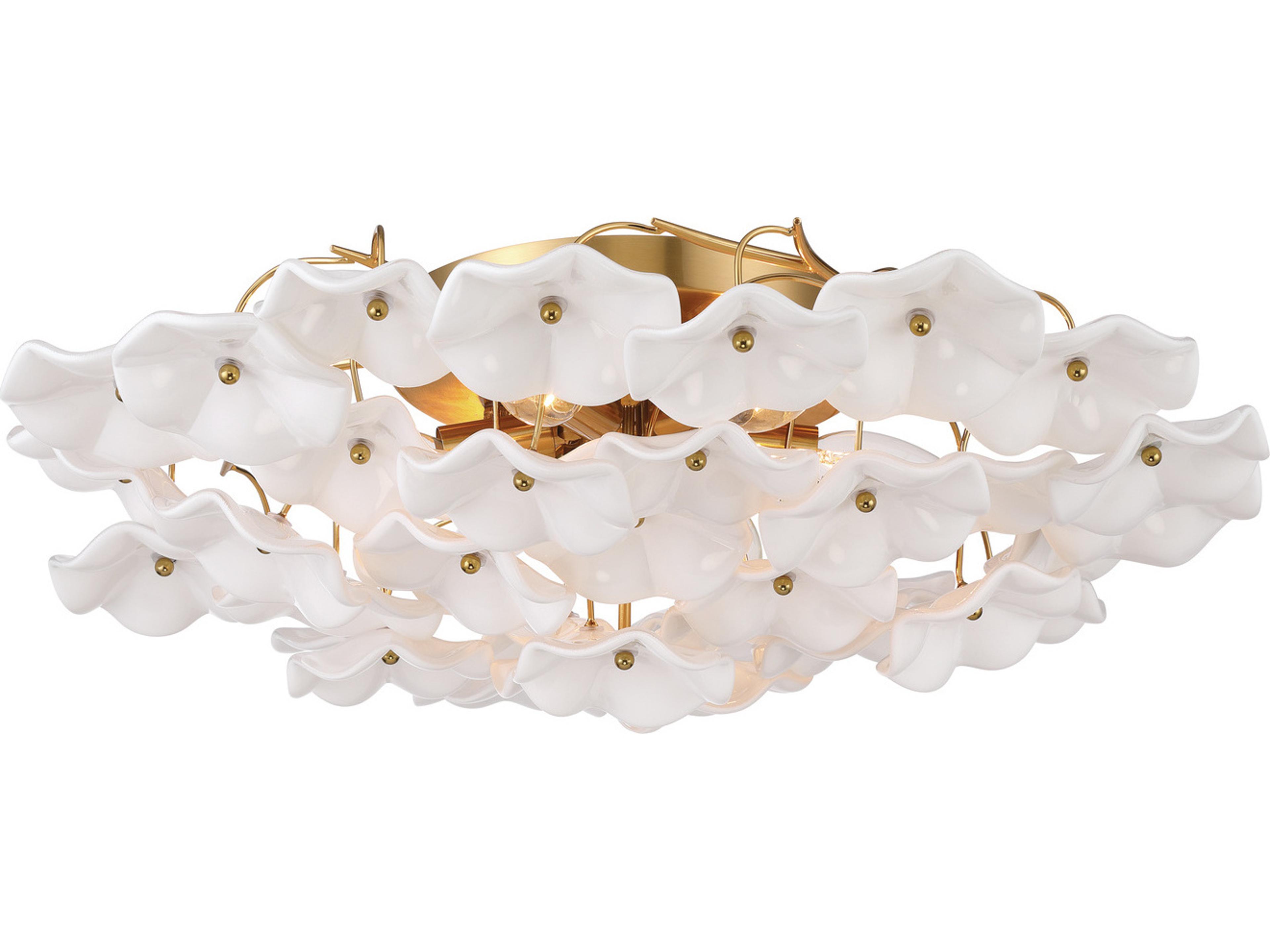 Esme 6-Light White Semi Flush Mount