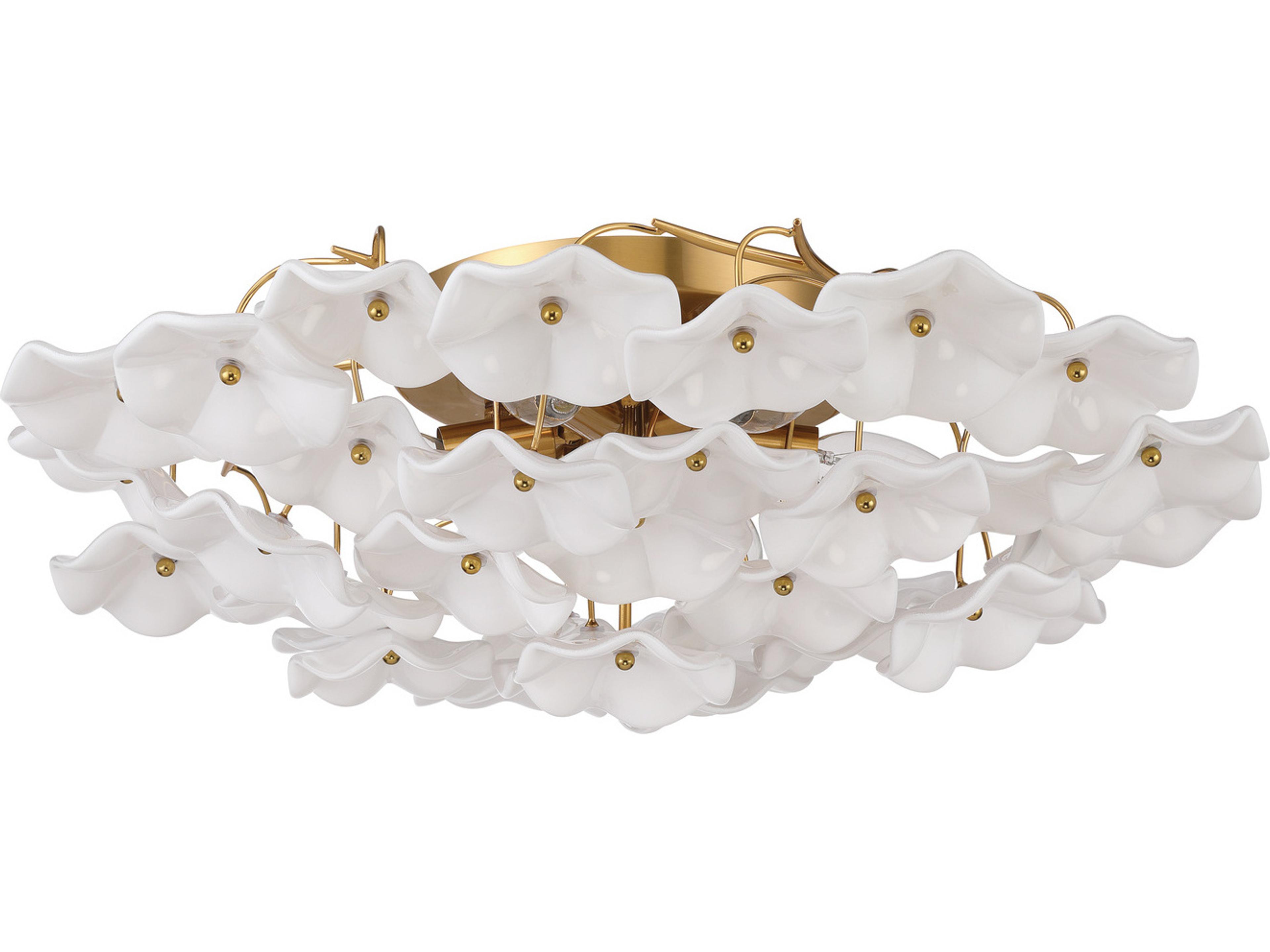 Crystorama Esme 6-Light White Semi Flush Mount