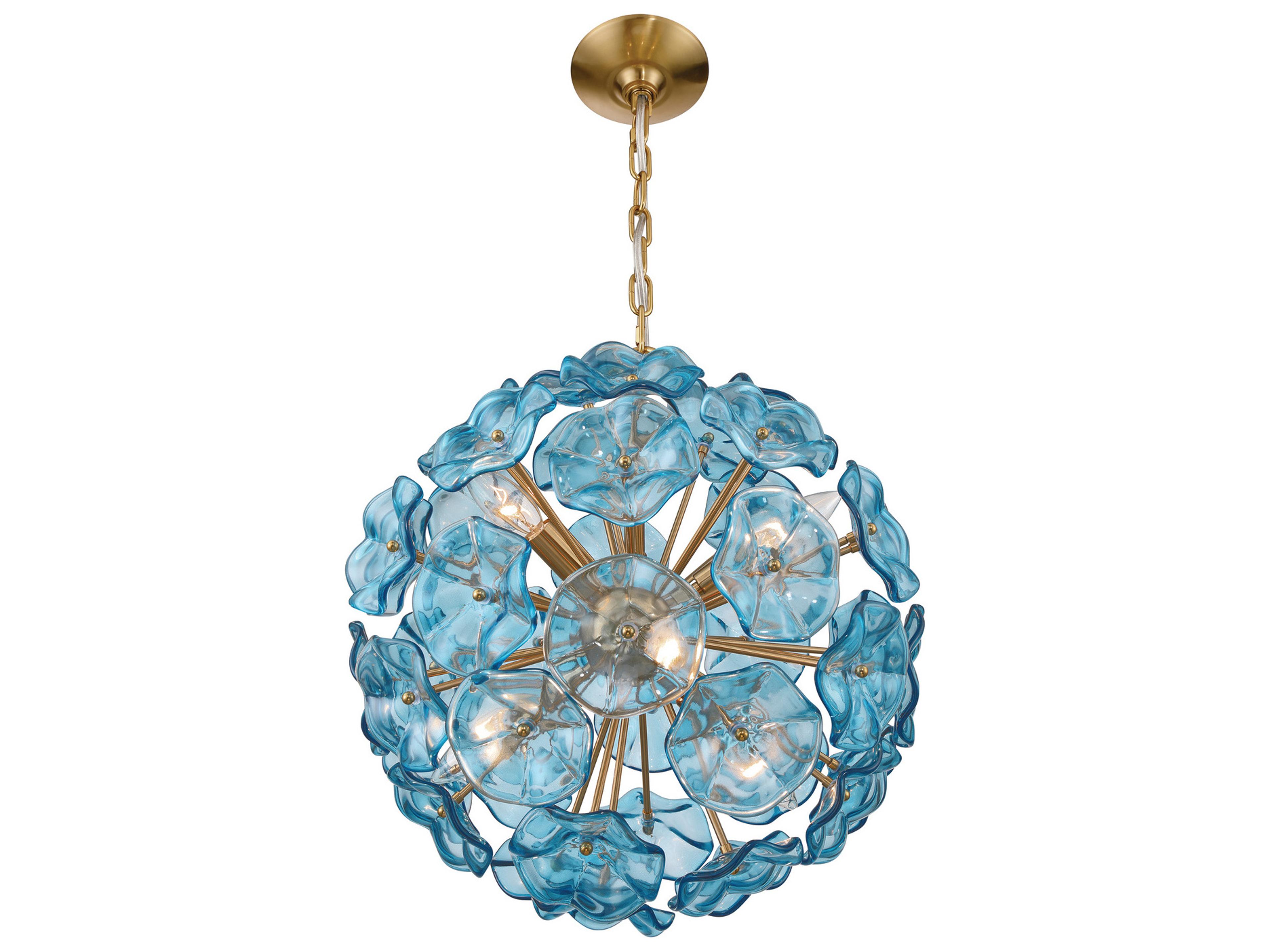 Crystorama Esme 6-Light Blue Pendant