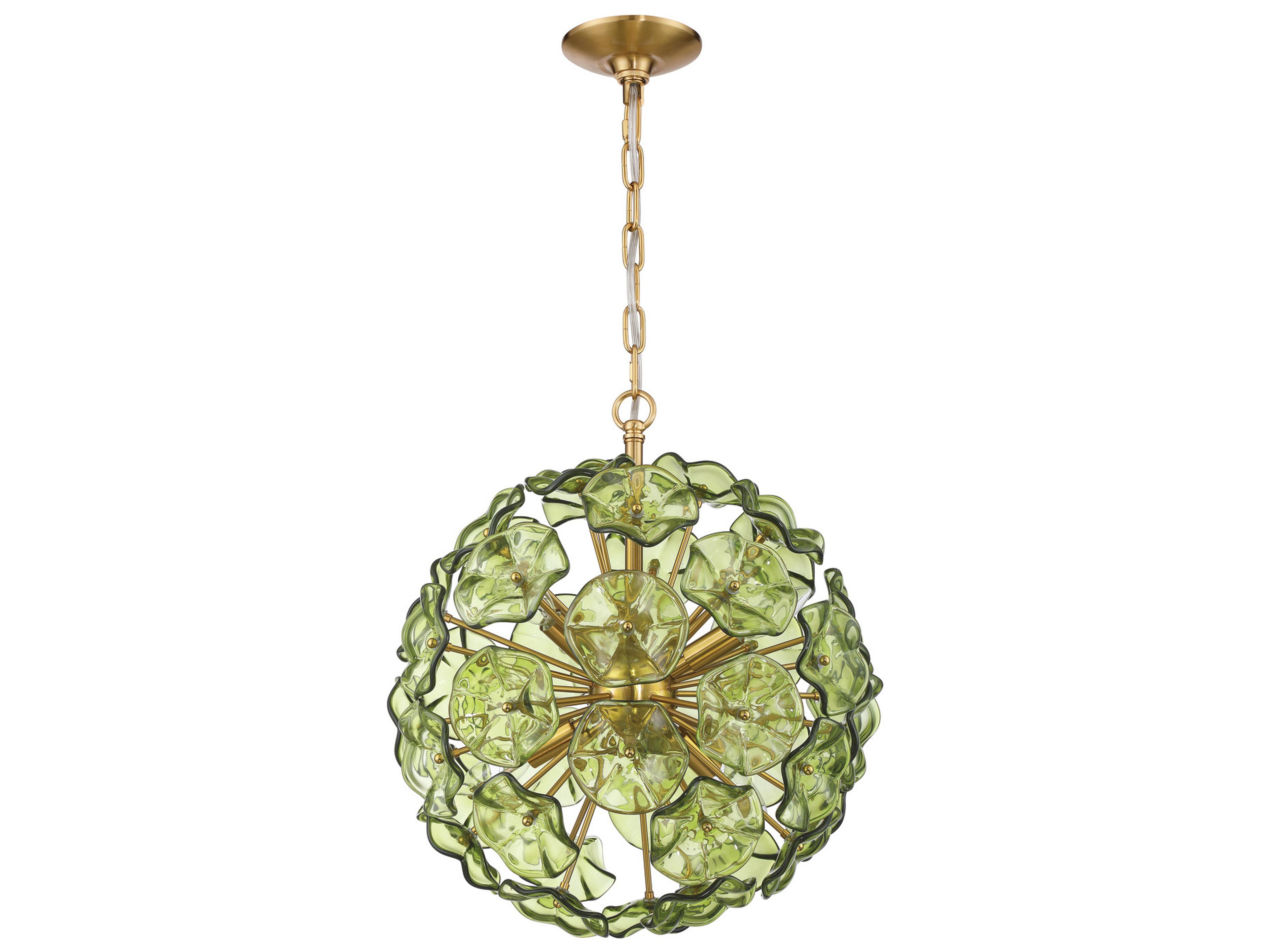 Crystorama Esme 6-Light Green Pendant