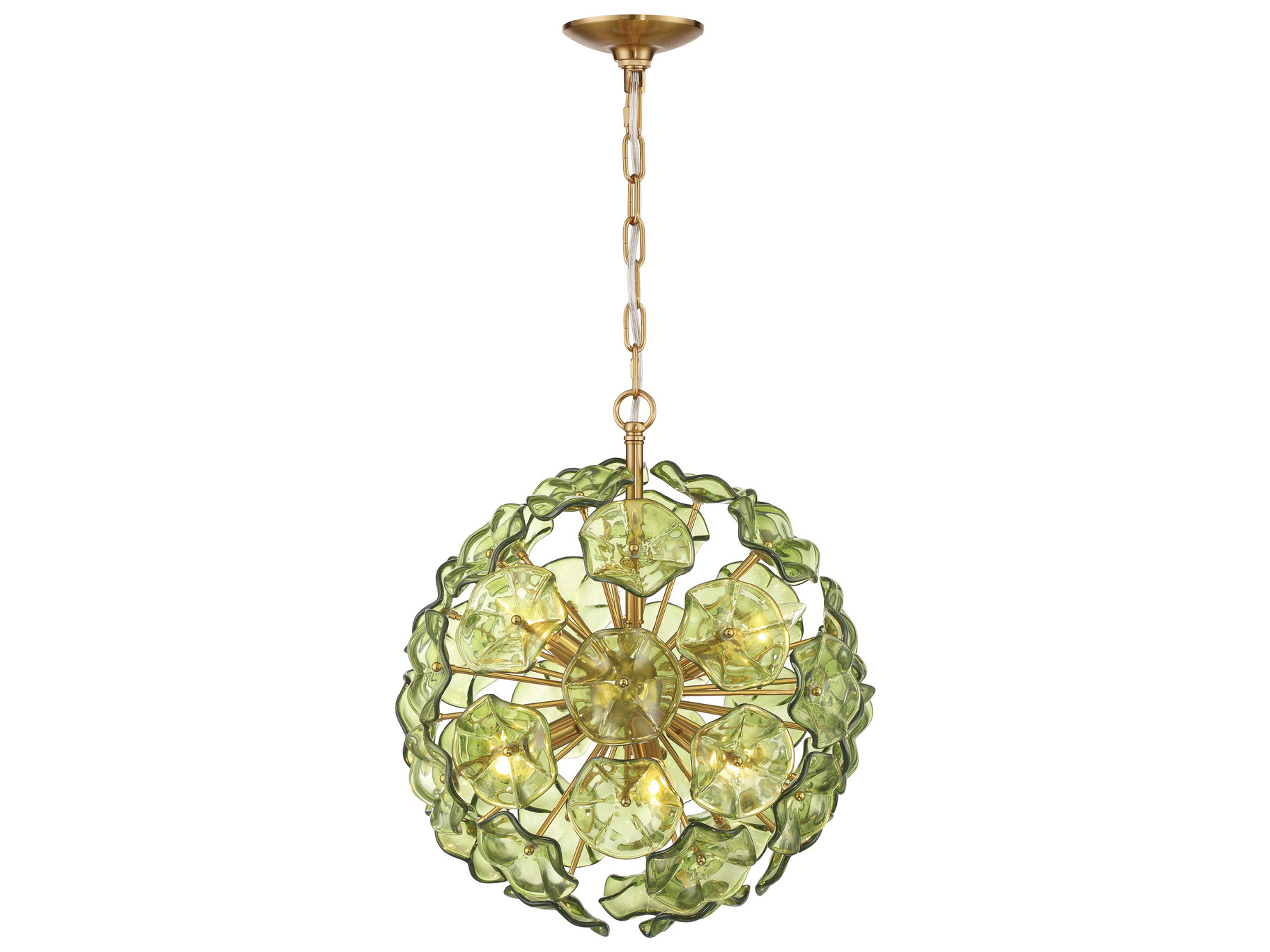 Crystorama Esme 6-Light Green Pendant