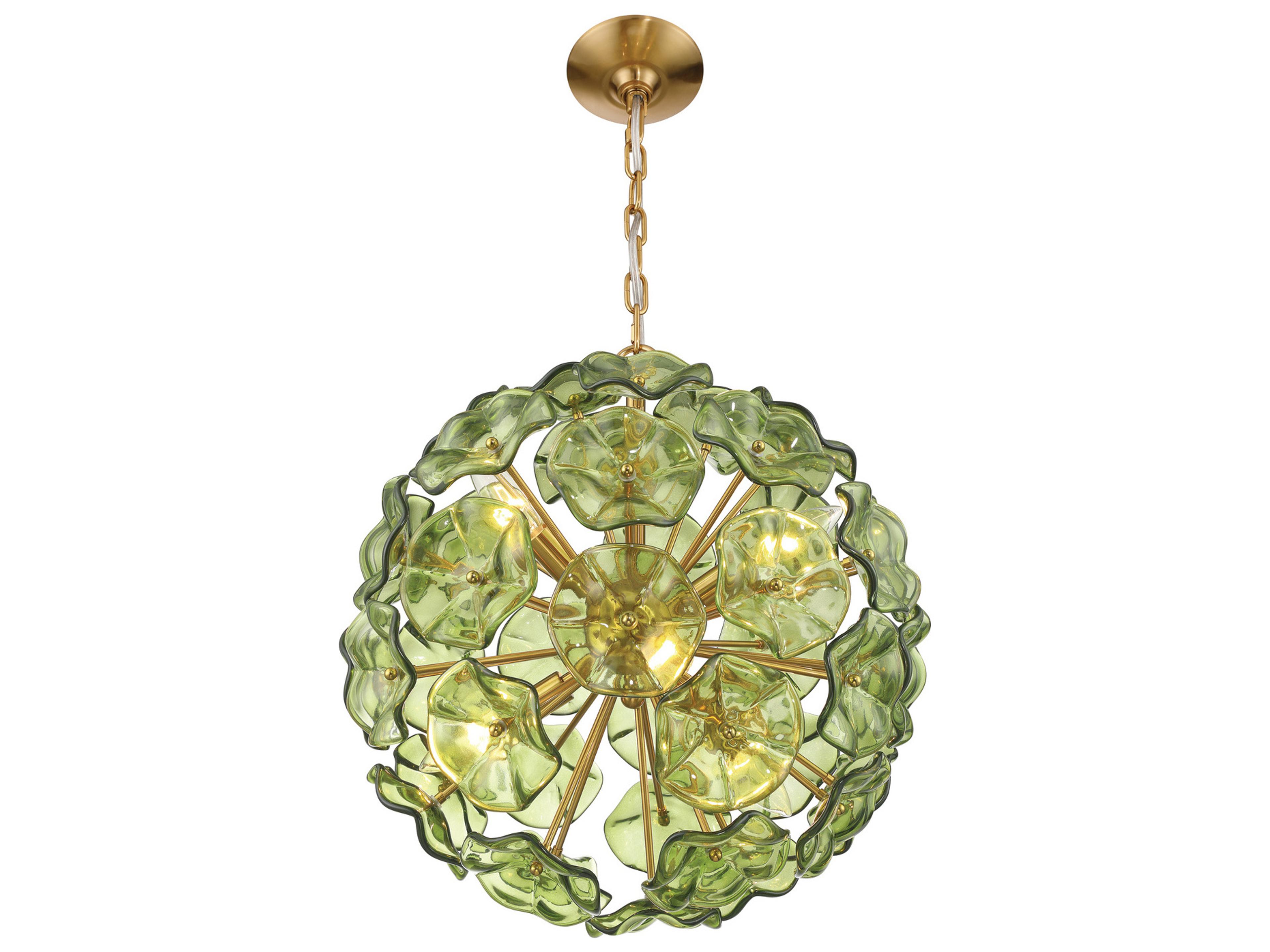 Crystorama Esme 6-Light Green Pendant