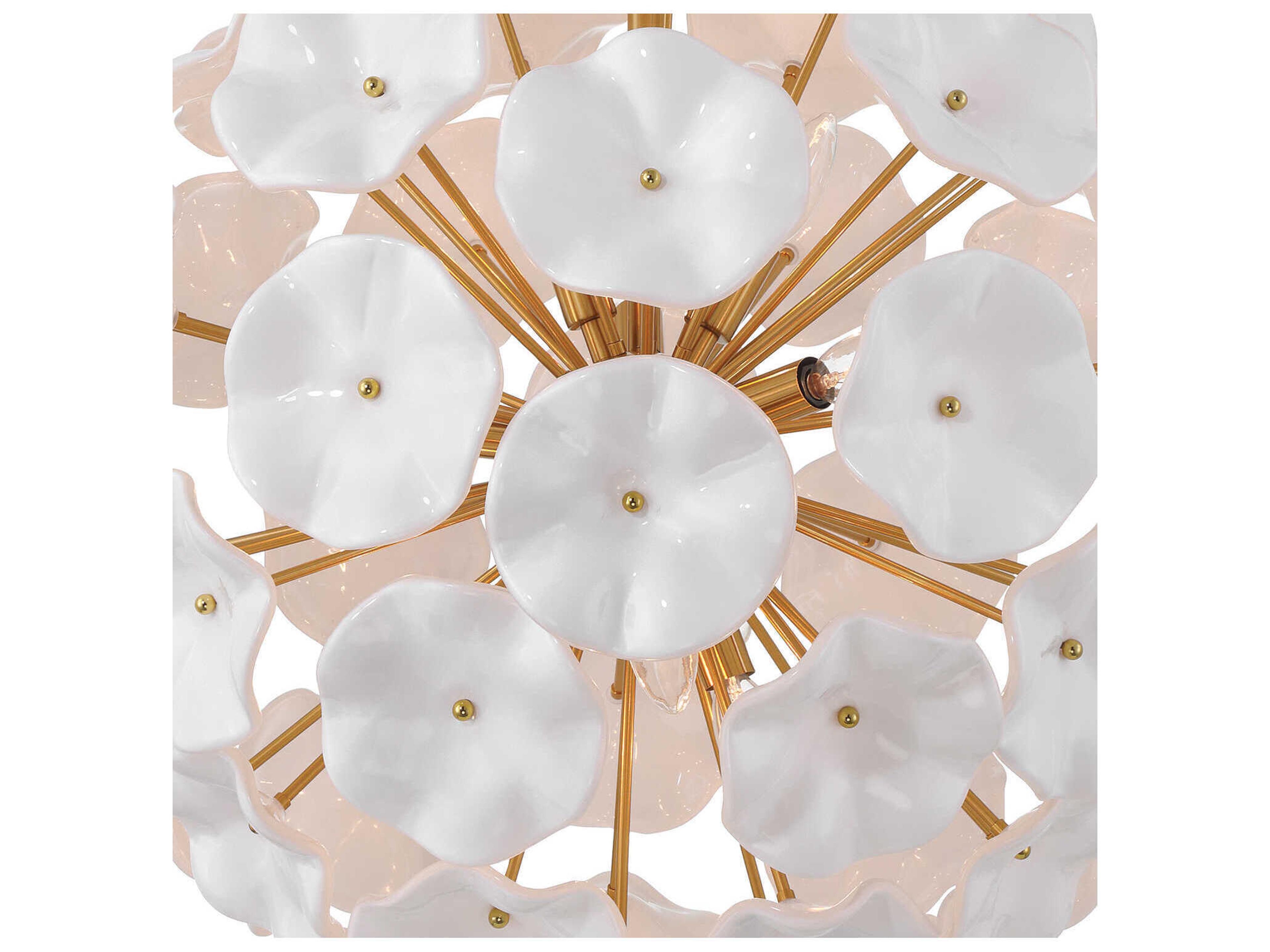 Crystorama Esme 9-Light Aged Brass White Sputnik Pendant