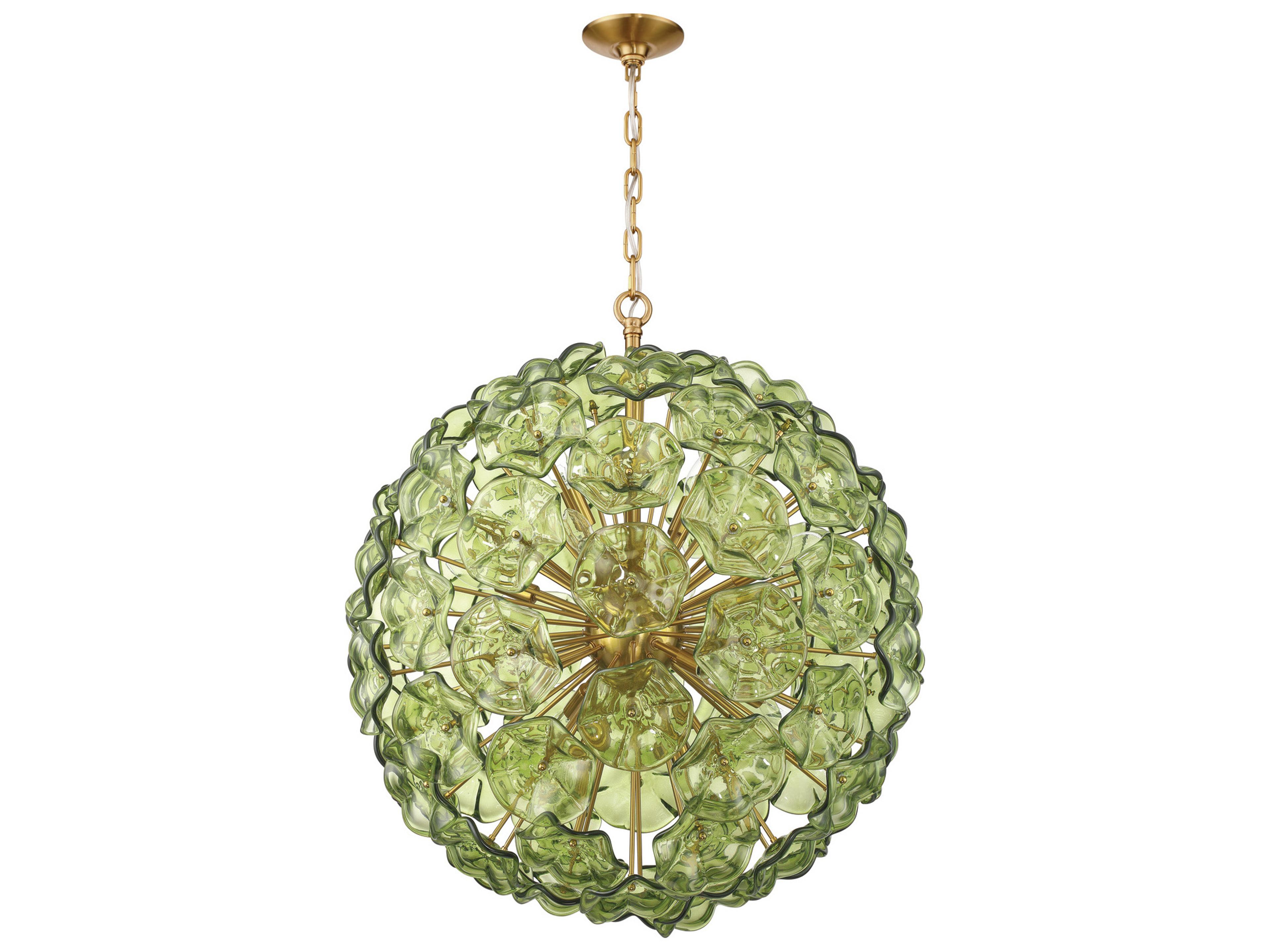 Crystorama Esme 12-Light Green Pendant