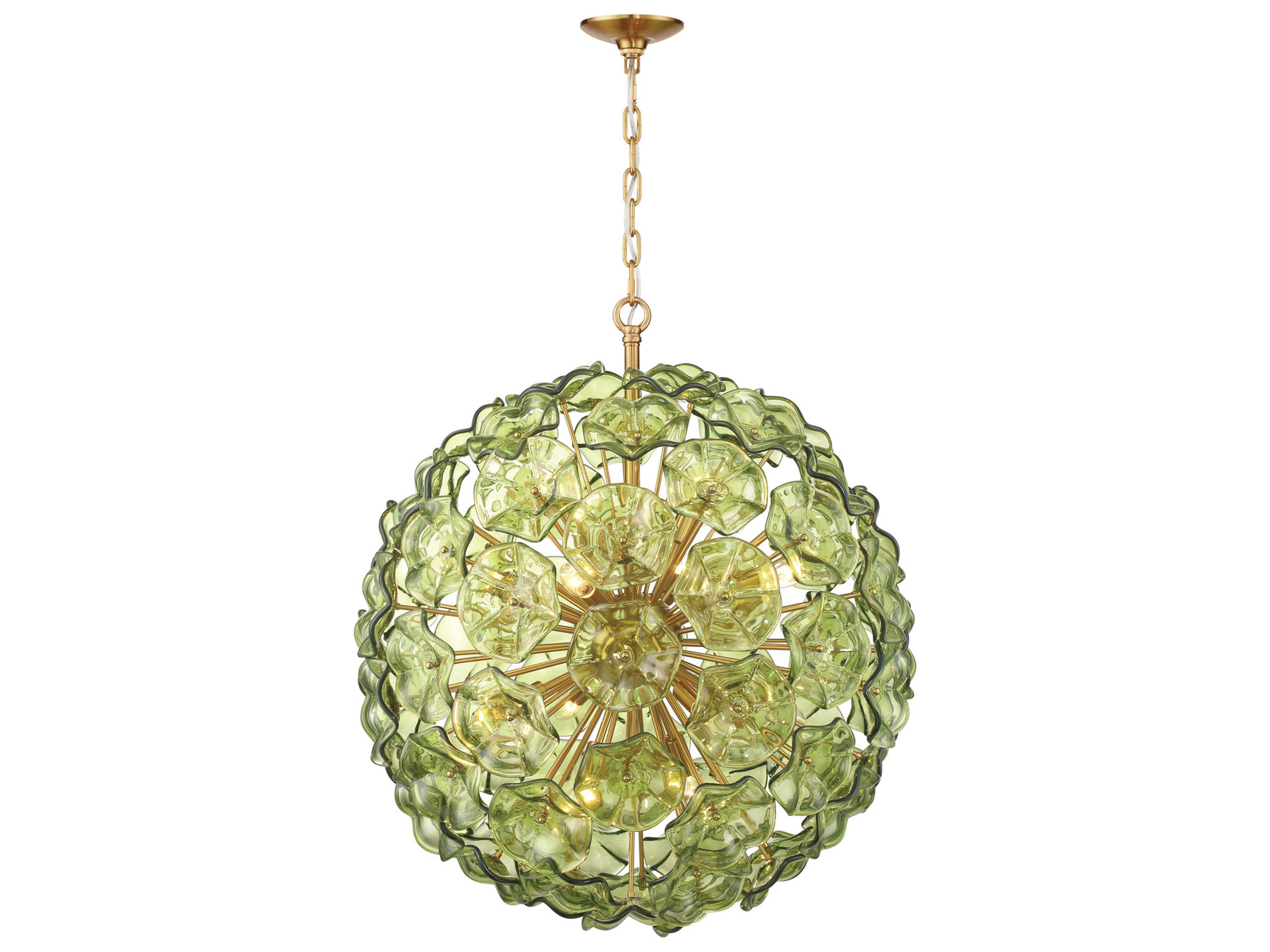 Crystorama Esme 12-Light Green Pendant