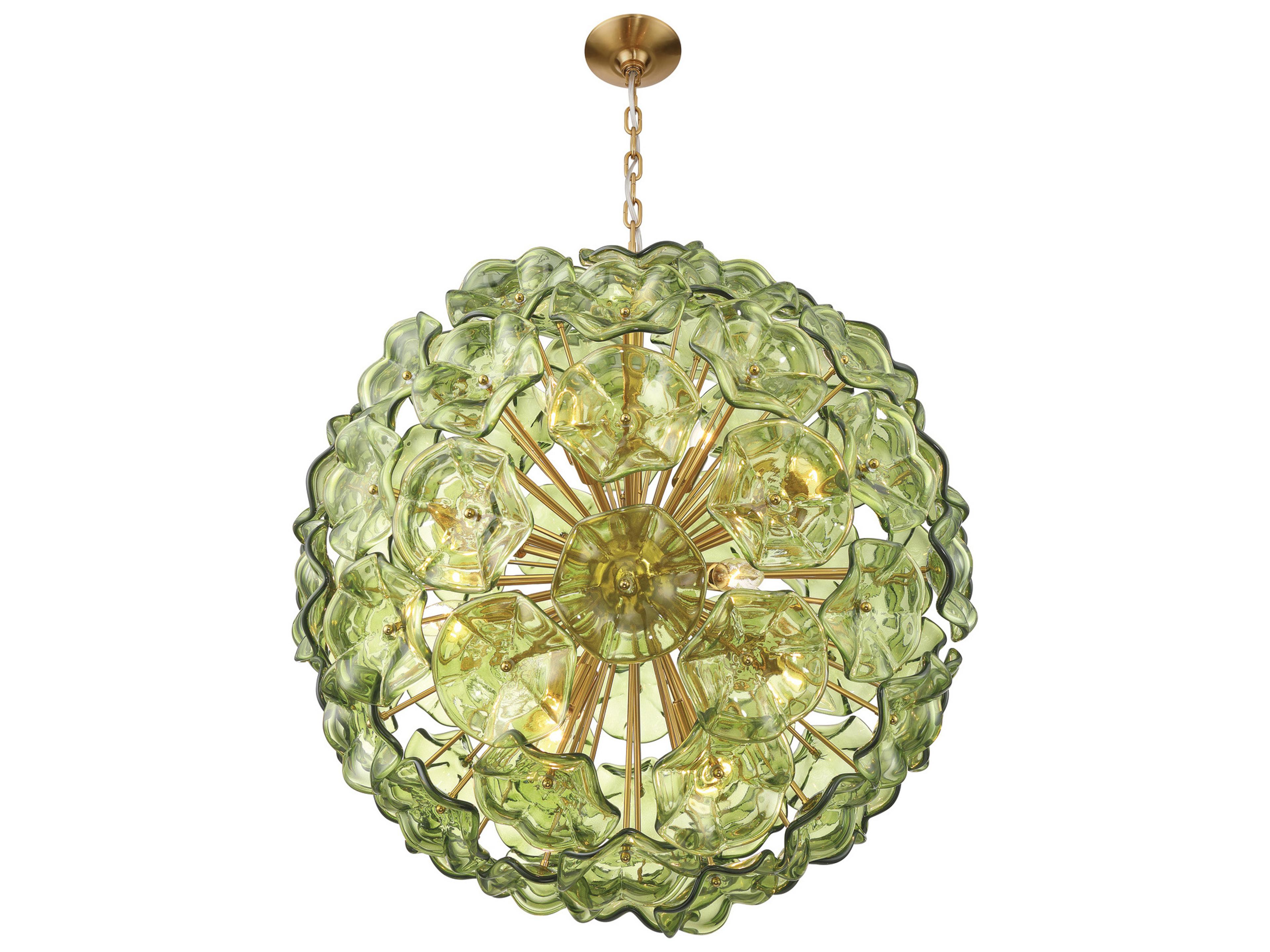 Crystorama Esme 12-Light Green Pendant