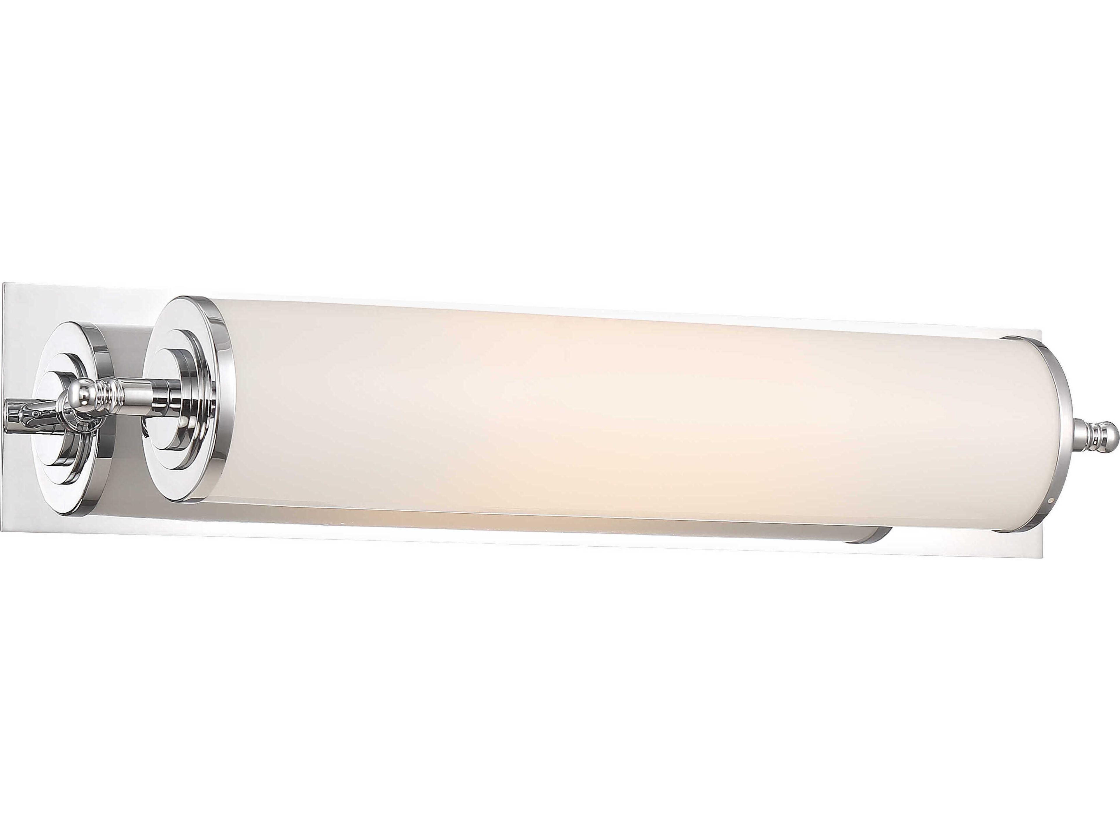 Crystorama Foster 1-Light Polished Chrome Glass LED Vanity Light