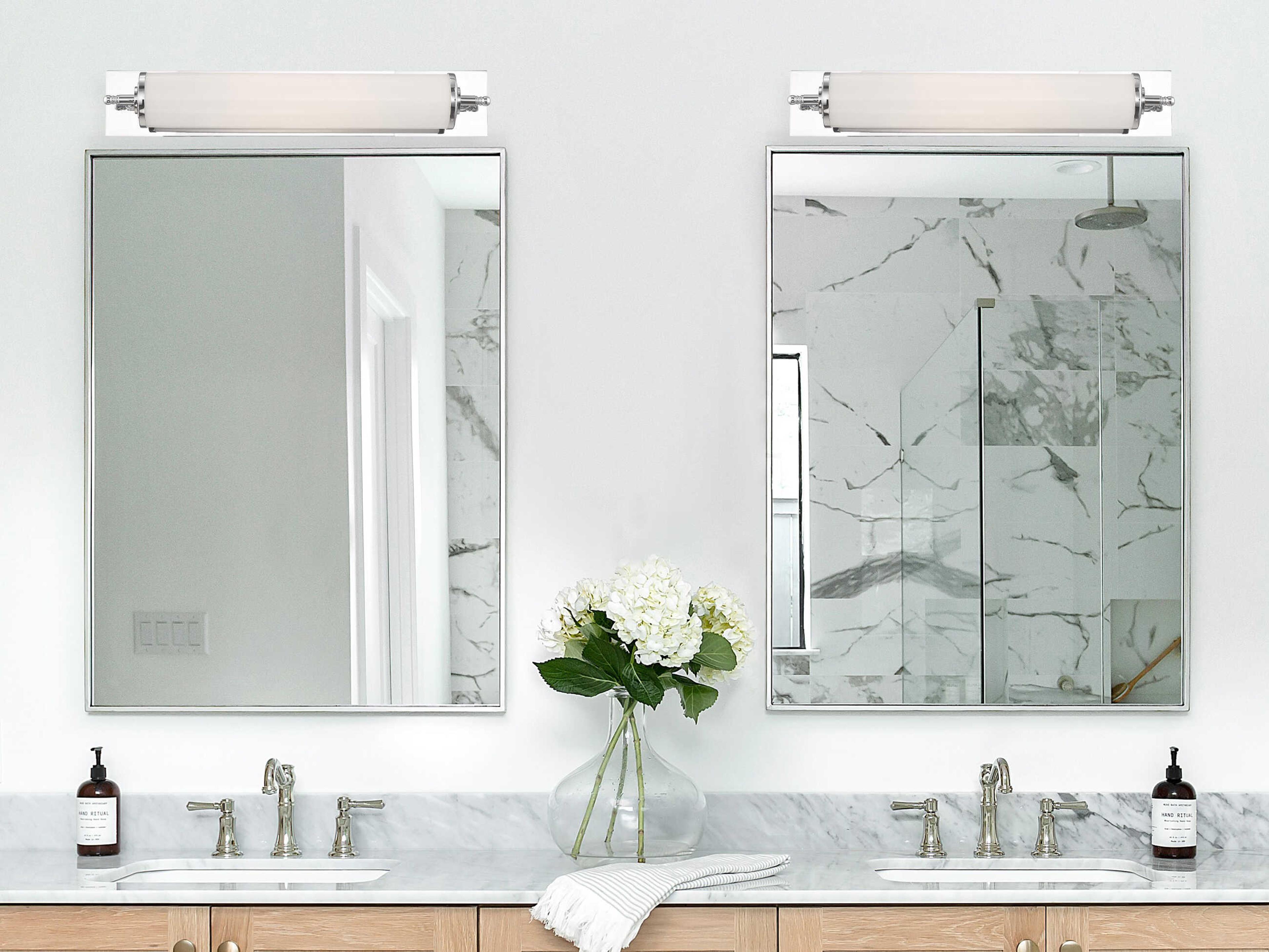 Crystorama Foster 1-Light Polished Chrome Glass LED Vanity Light