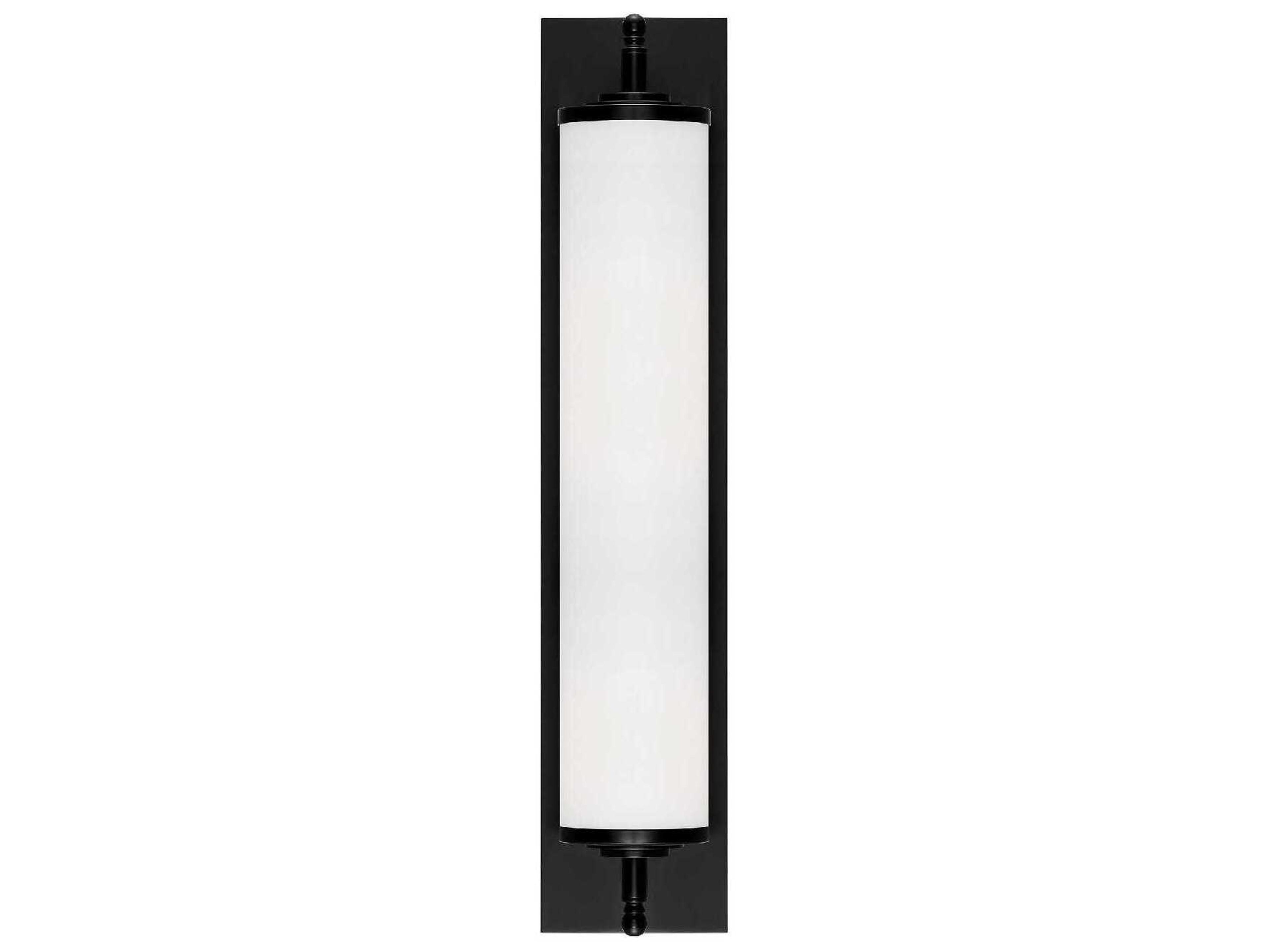 Crystorama Foster 1-Light Matte Black Glass LED Vanity Light