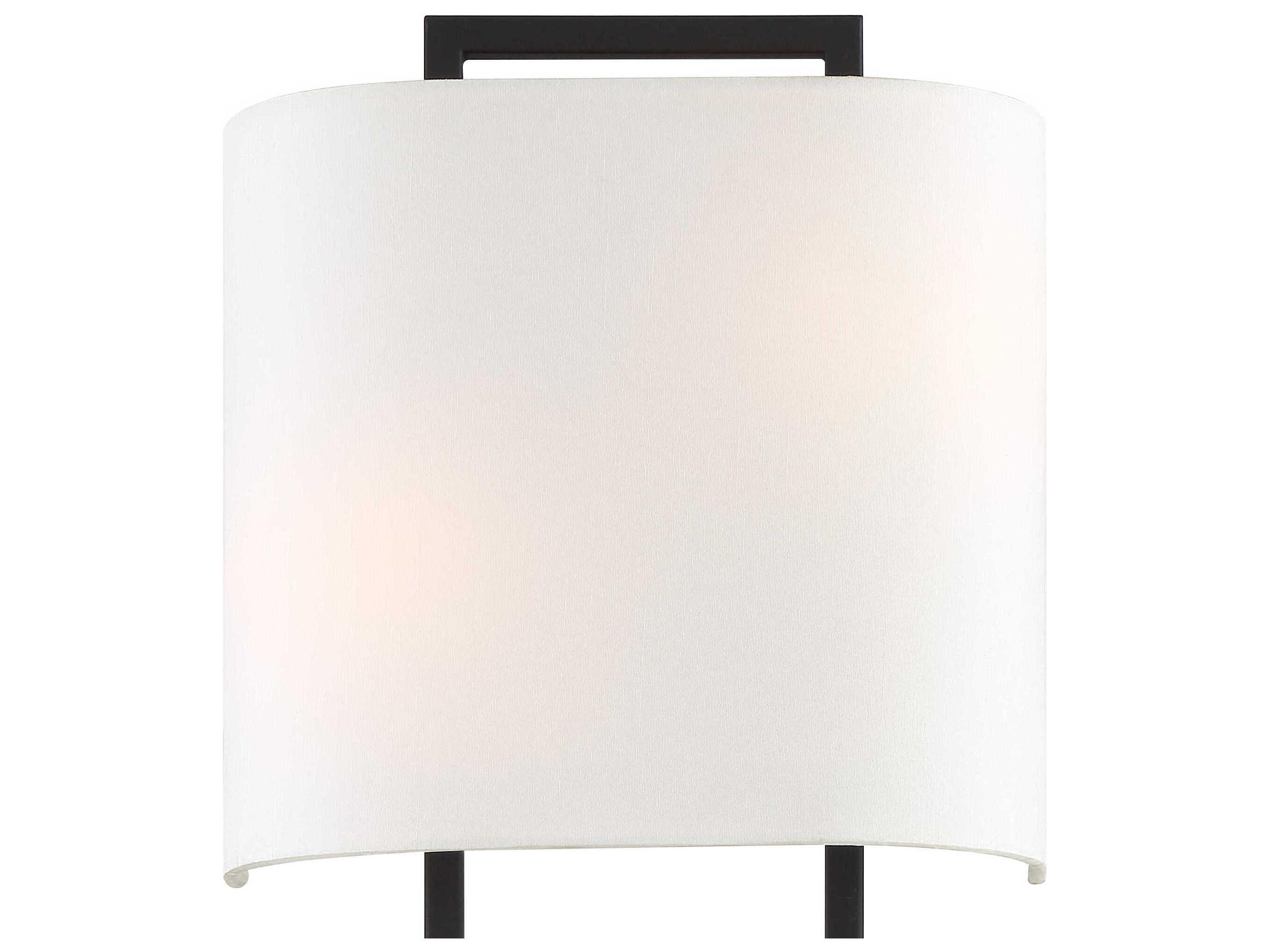 Crystorama Fremont 2-Light Black Forged White Wall Sconce