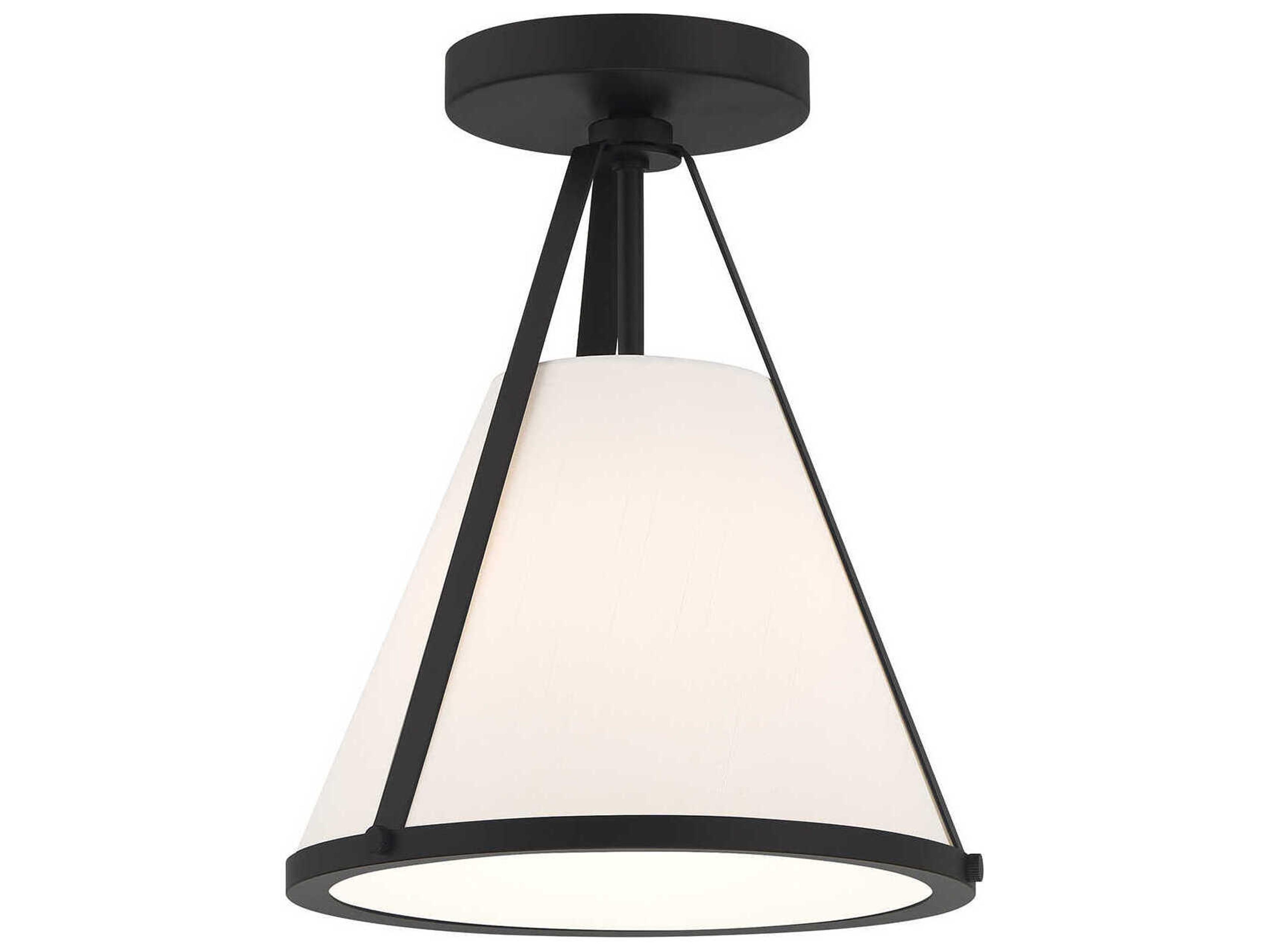 Fulton 1-Light Black Empire Semi Flush Mount