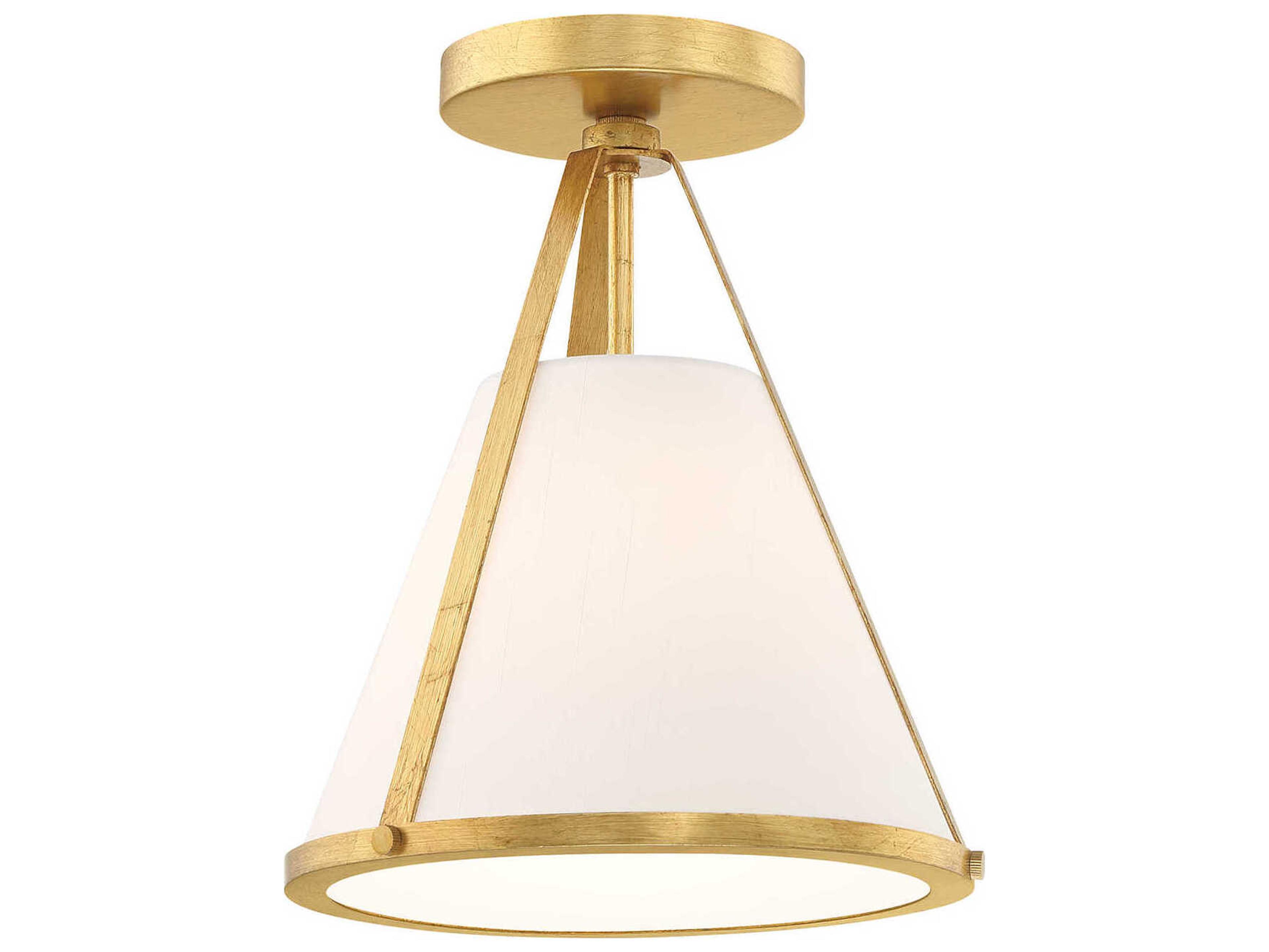 Fulton 1-Light Antique Gold Empire Semi Flush Mount