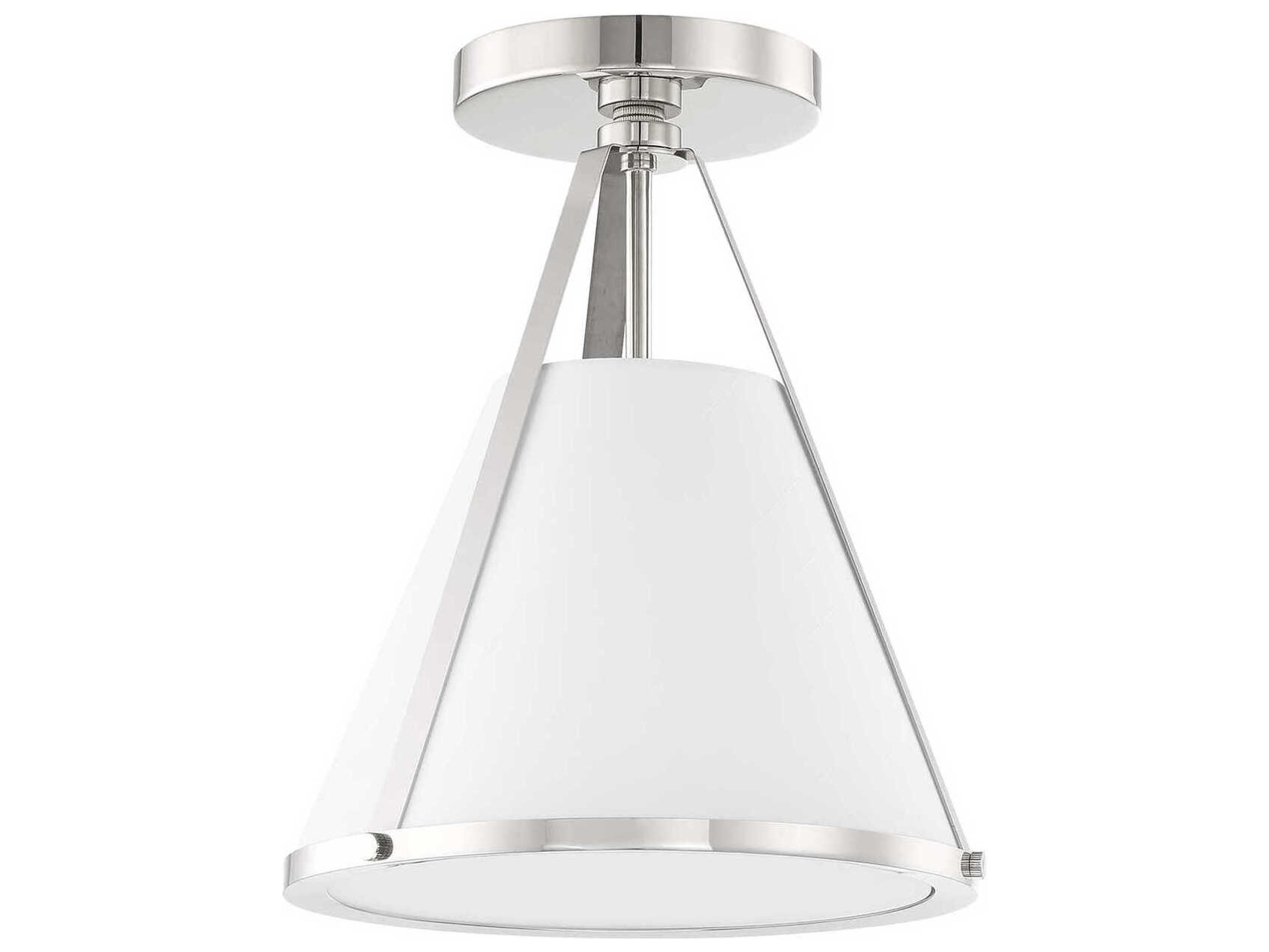 Crystorama Fulton 1-Light Polished Nickel Empire Semi Flush Mount