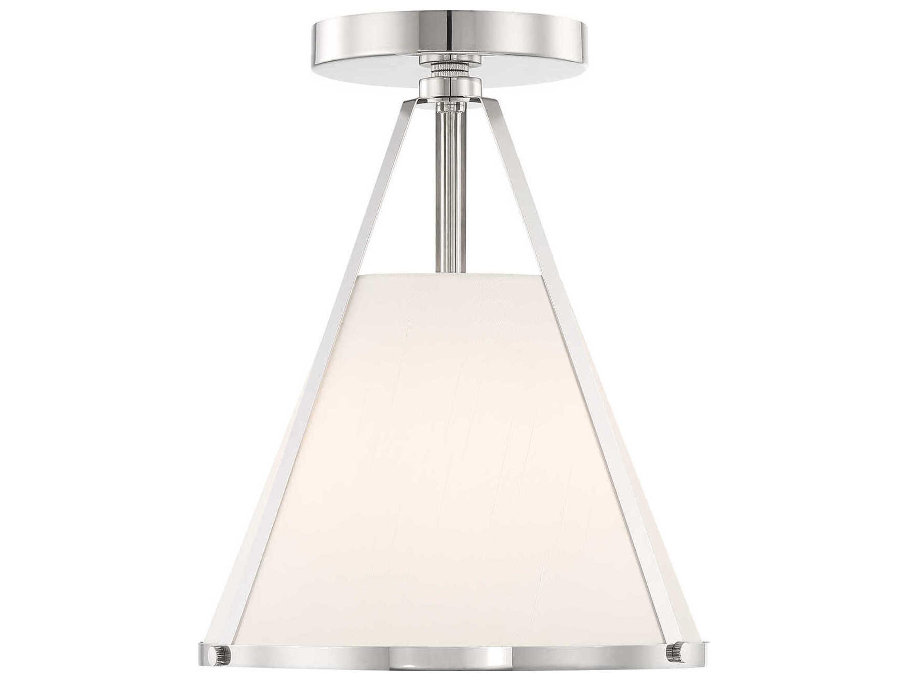 Crystorama Fulton 1-Light Polished Nickel Empire Semi Flush Mount