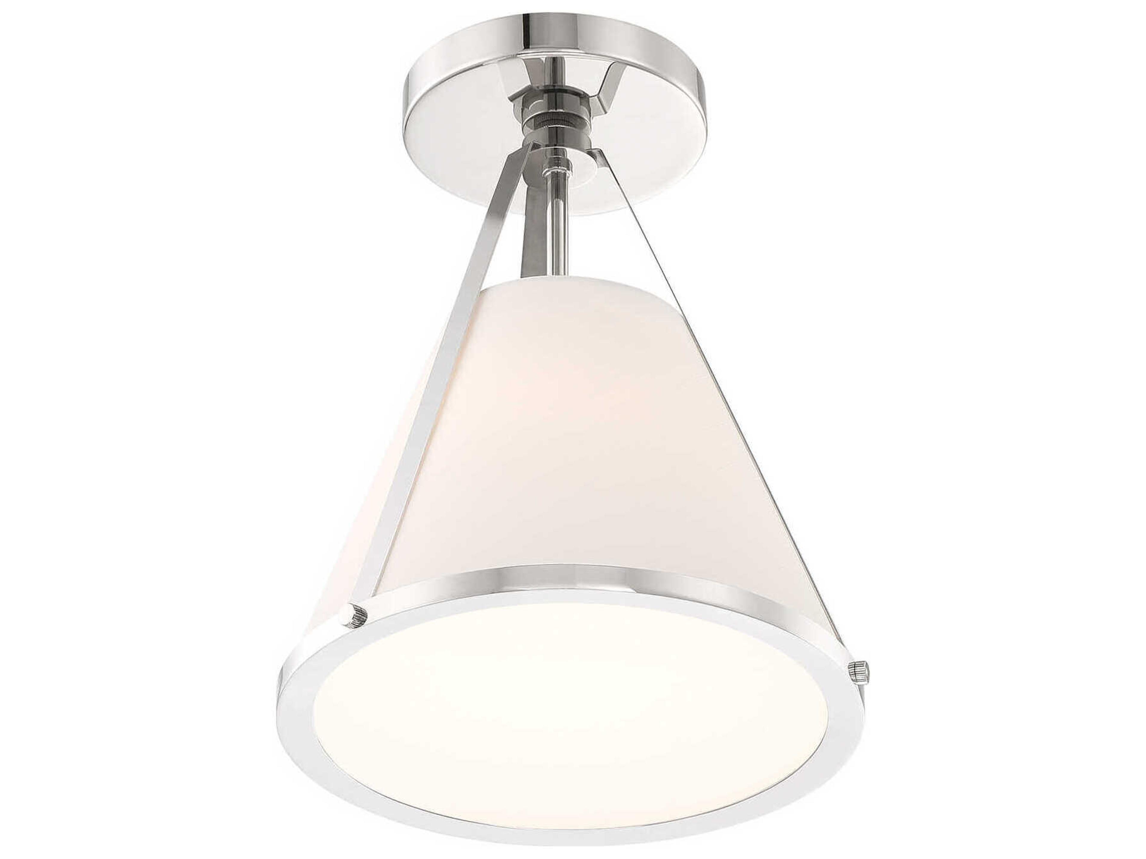 Crystorama Fulton 1-Light Polished Nickel Empire Semi Flush Mount