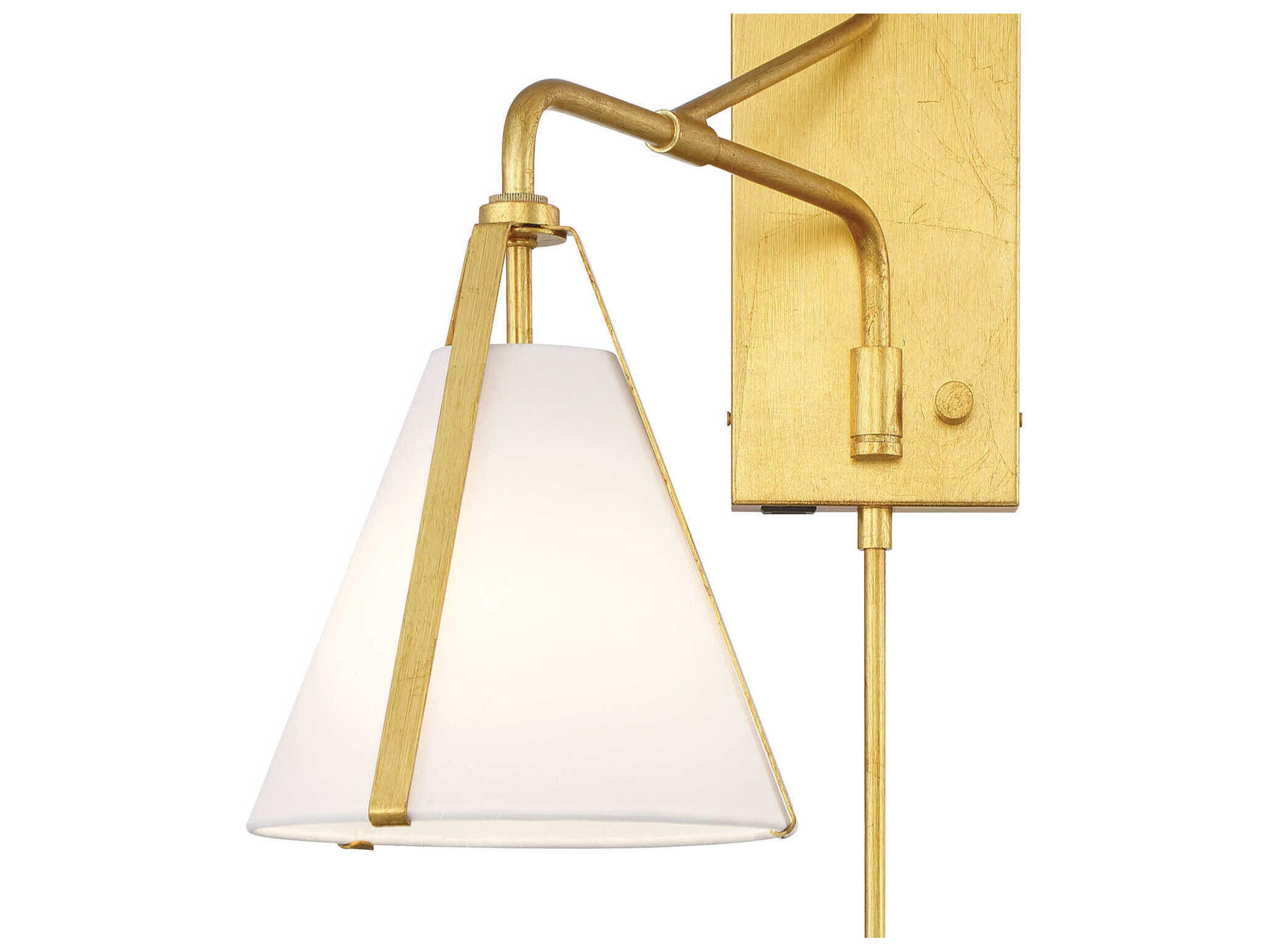 Crystorama Fulton 1-Light Antique Gold Swing Wall Sconce