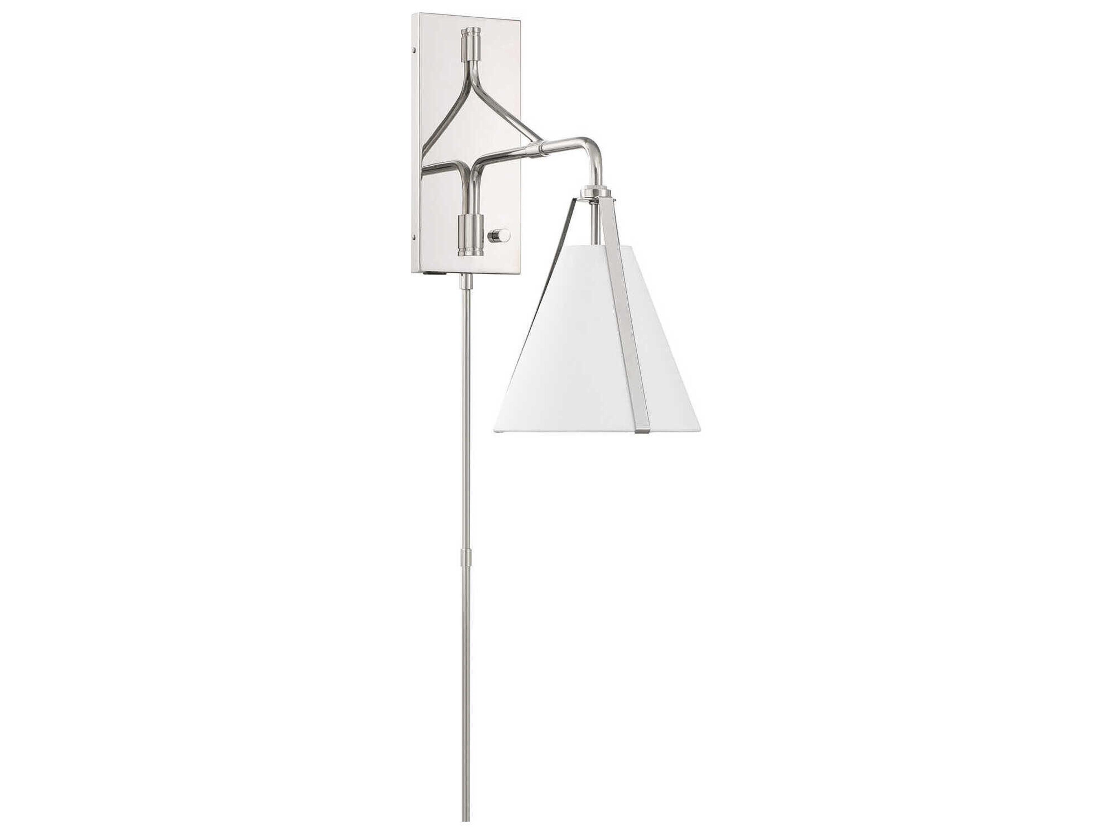 Crystorama Fulton 1-Light Polished Nickel Silver Swing Wall Sconce