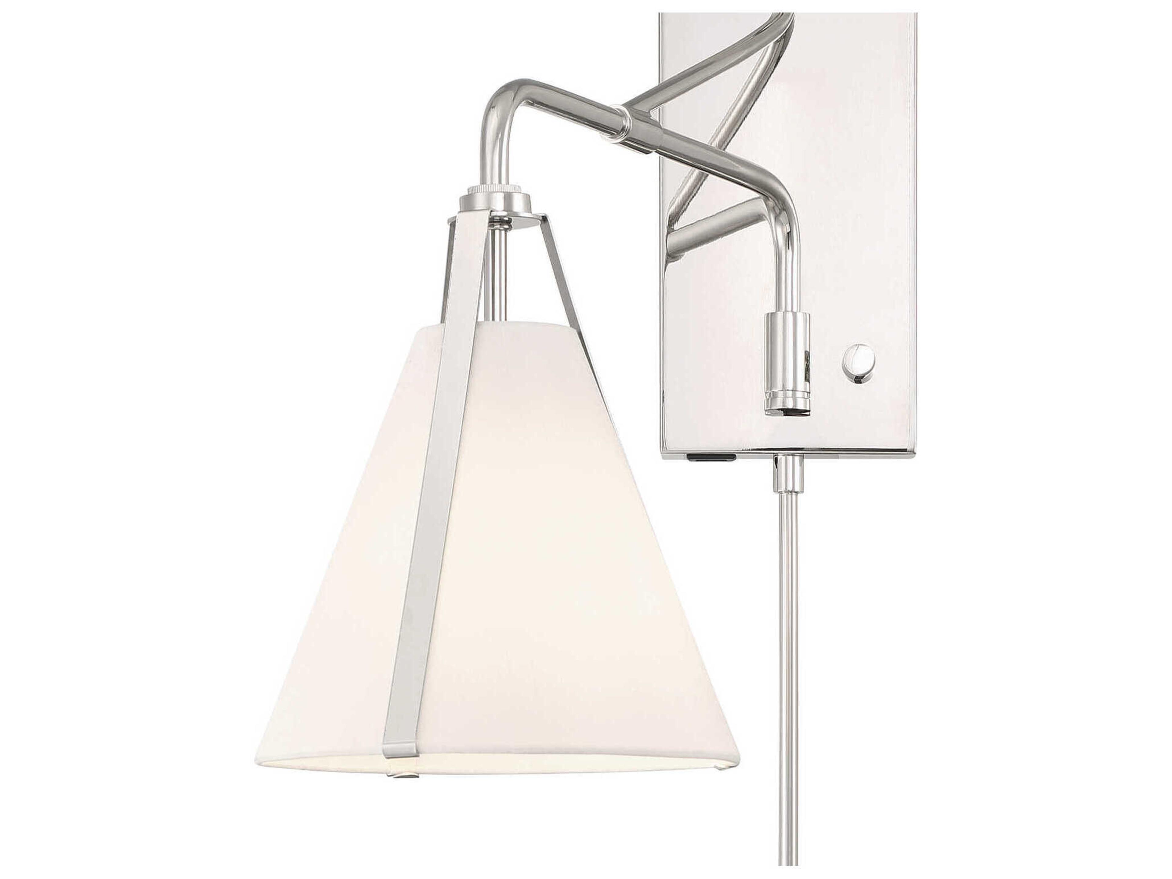 Crystorama Fulton 1-Light Polished Nickel Silver Swing Wall Sconce