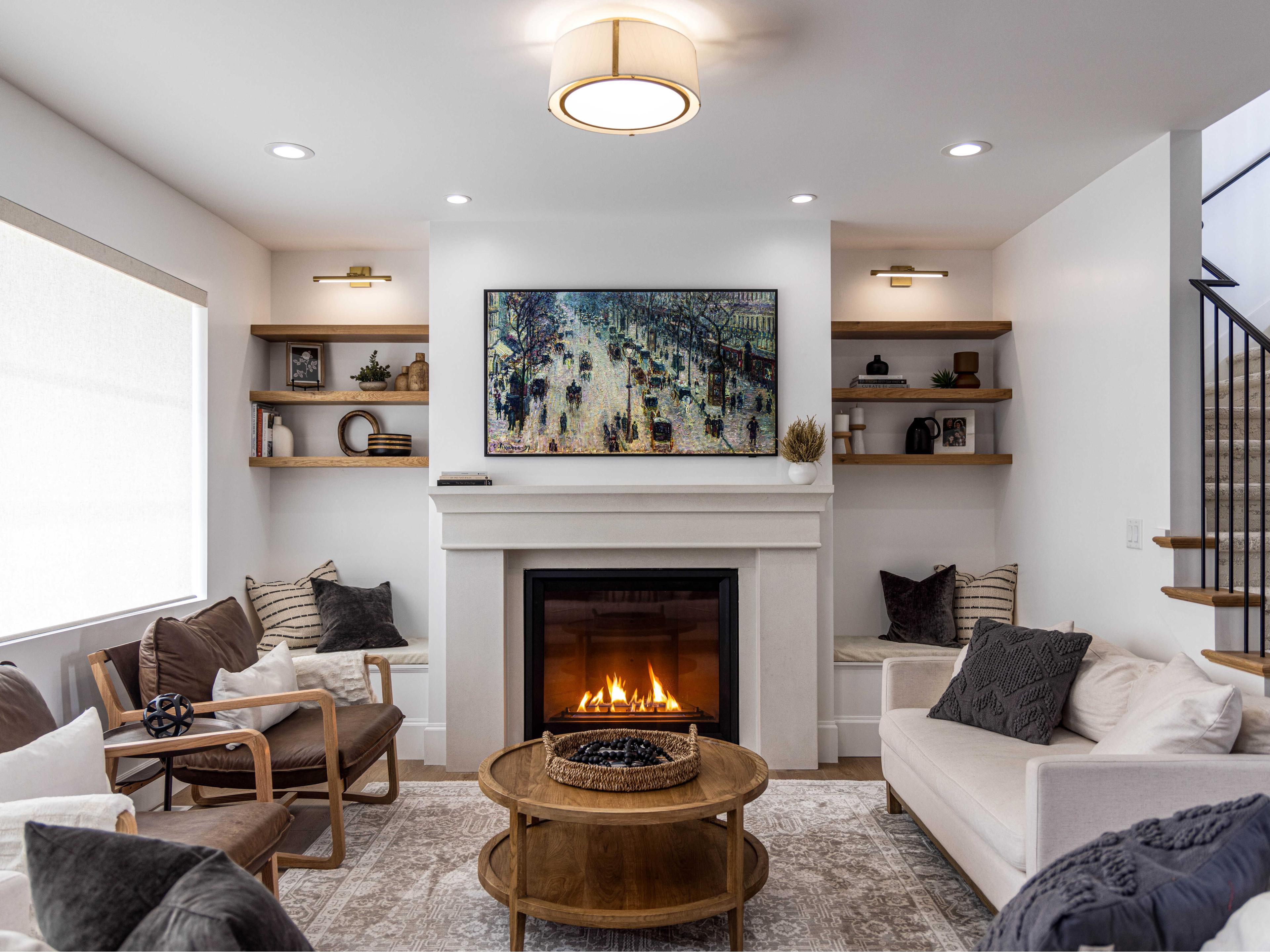 Crystorama Fulton 3-Light Black Drum Semi Flush Mount