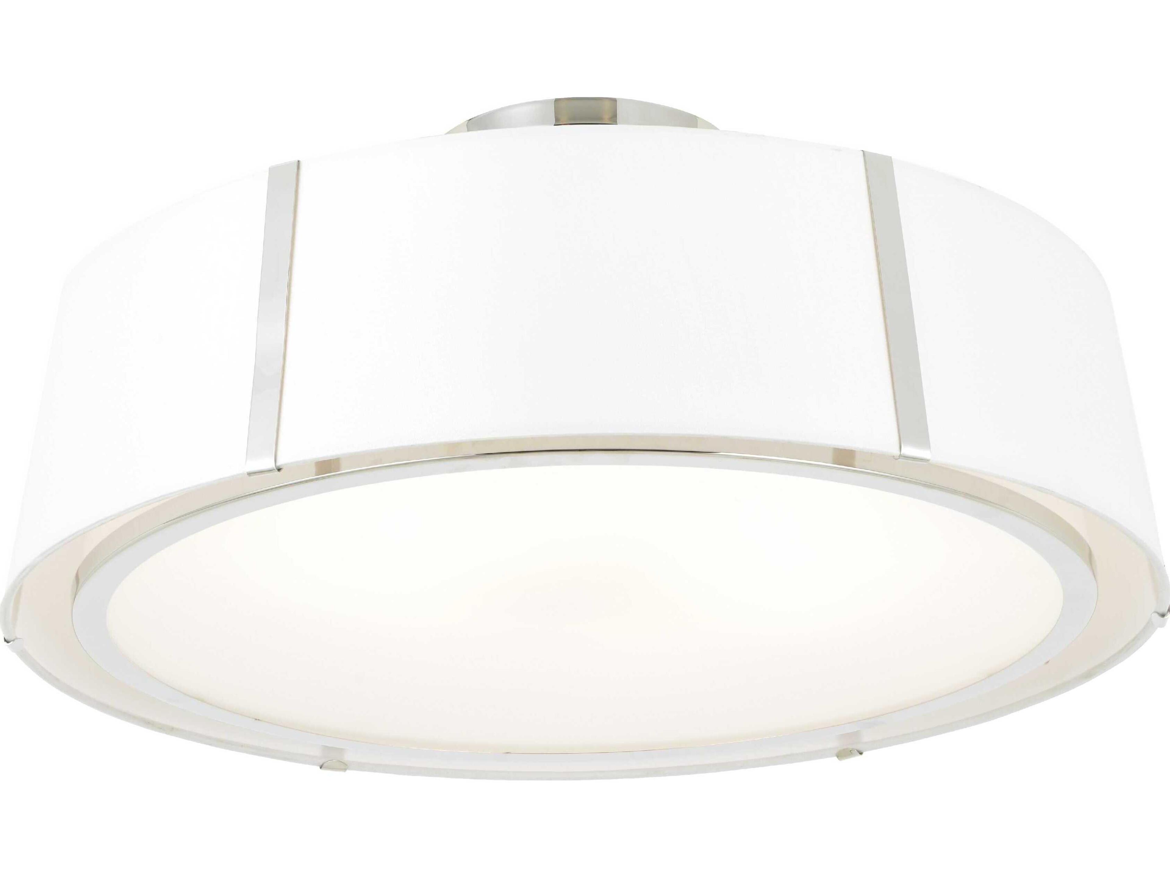 Crystorama Fulton 6-Light White Drum Flush Mount