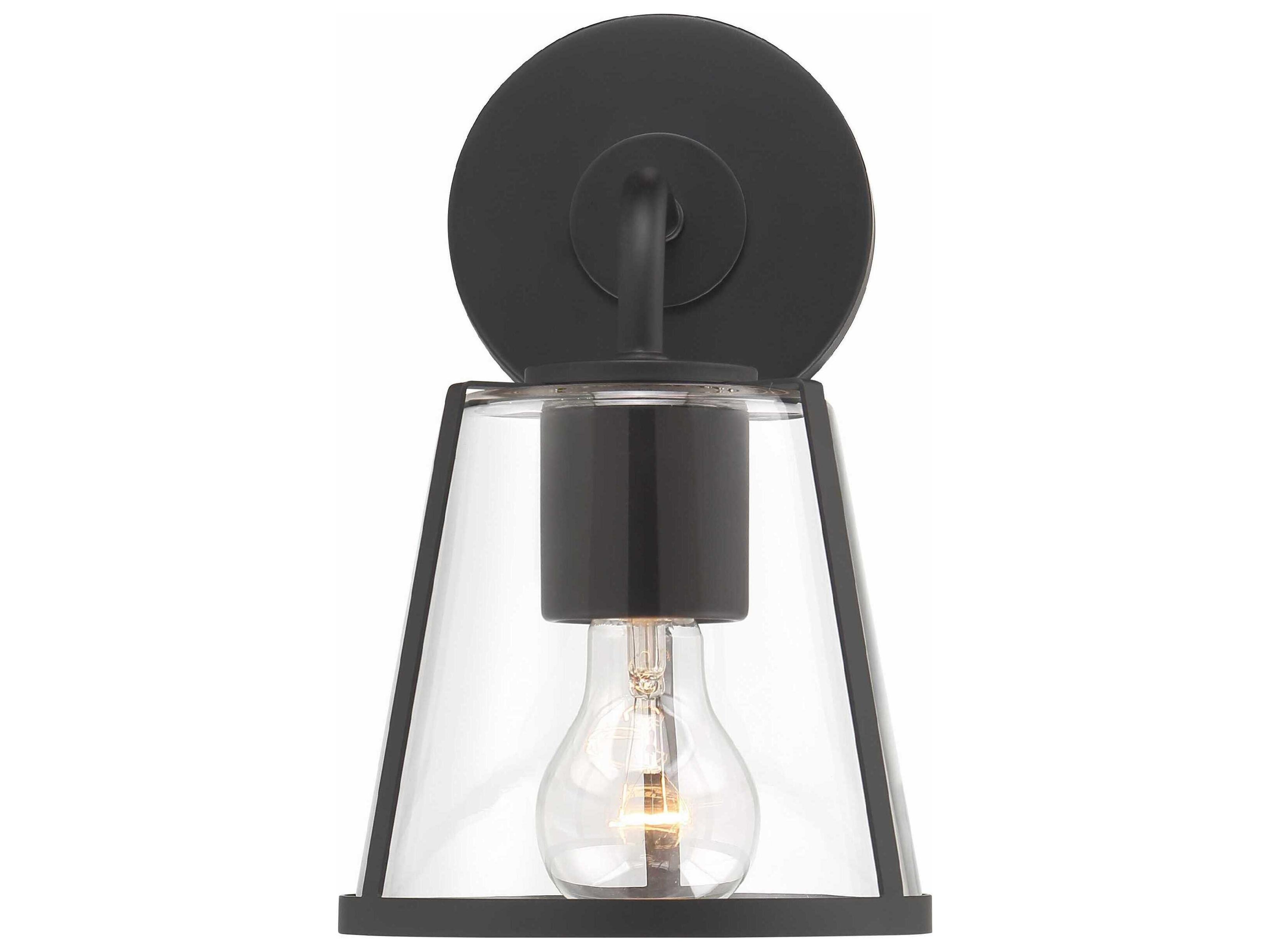 Crystorama Fulton 1-Light Black Glass Wall Sconce