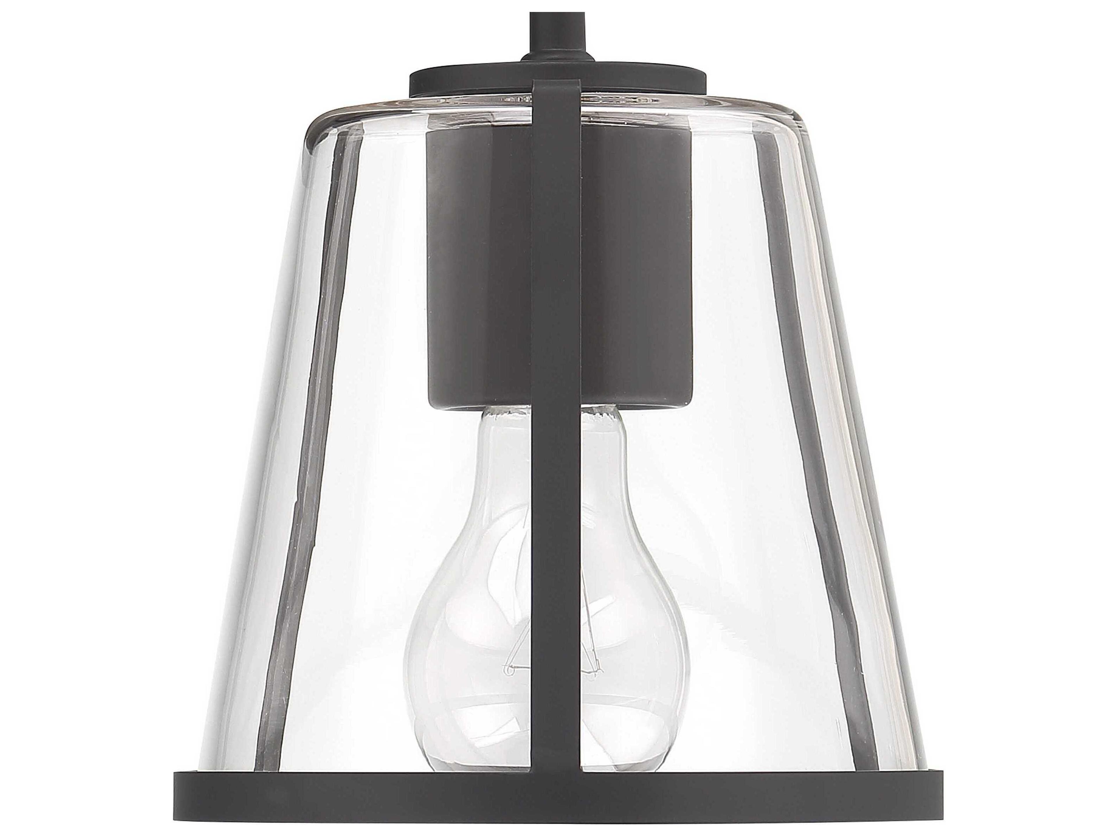 Crystorama Fulton 1-Light Black Glass Wall Sconce
