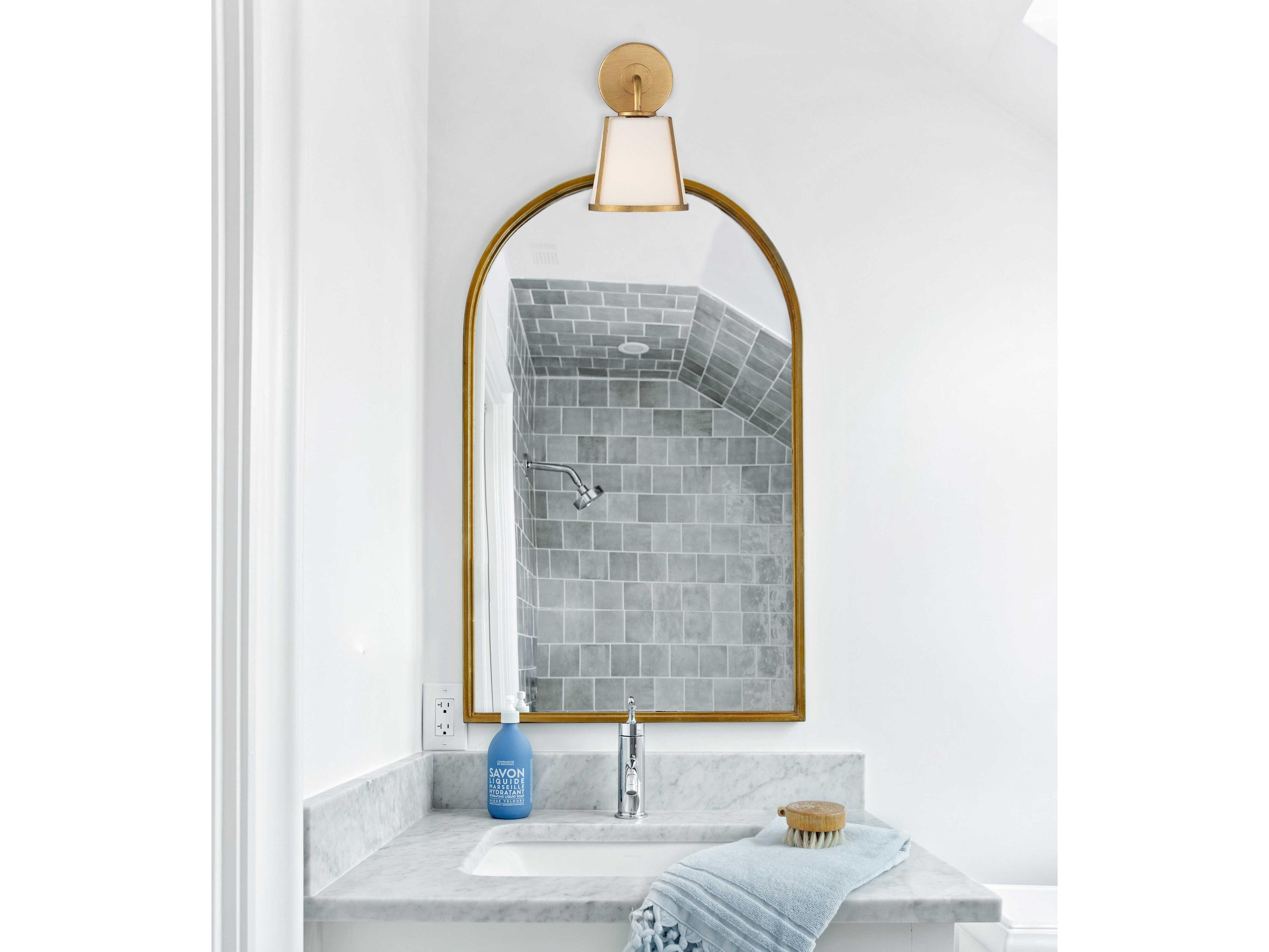 Crystorama Fulton 1-Light Antique Gold Glass Wall Sconce