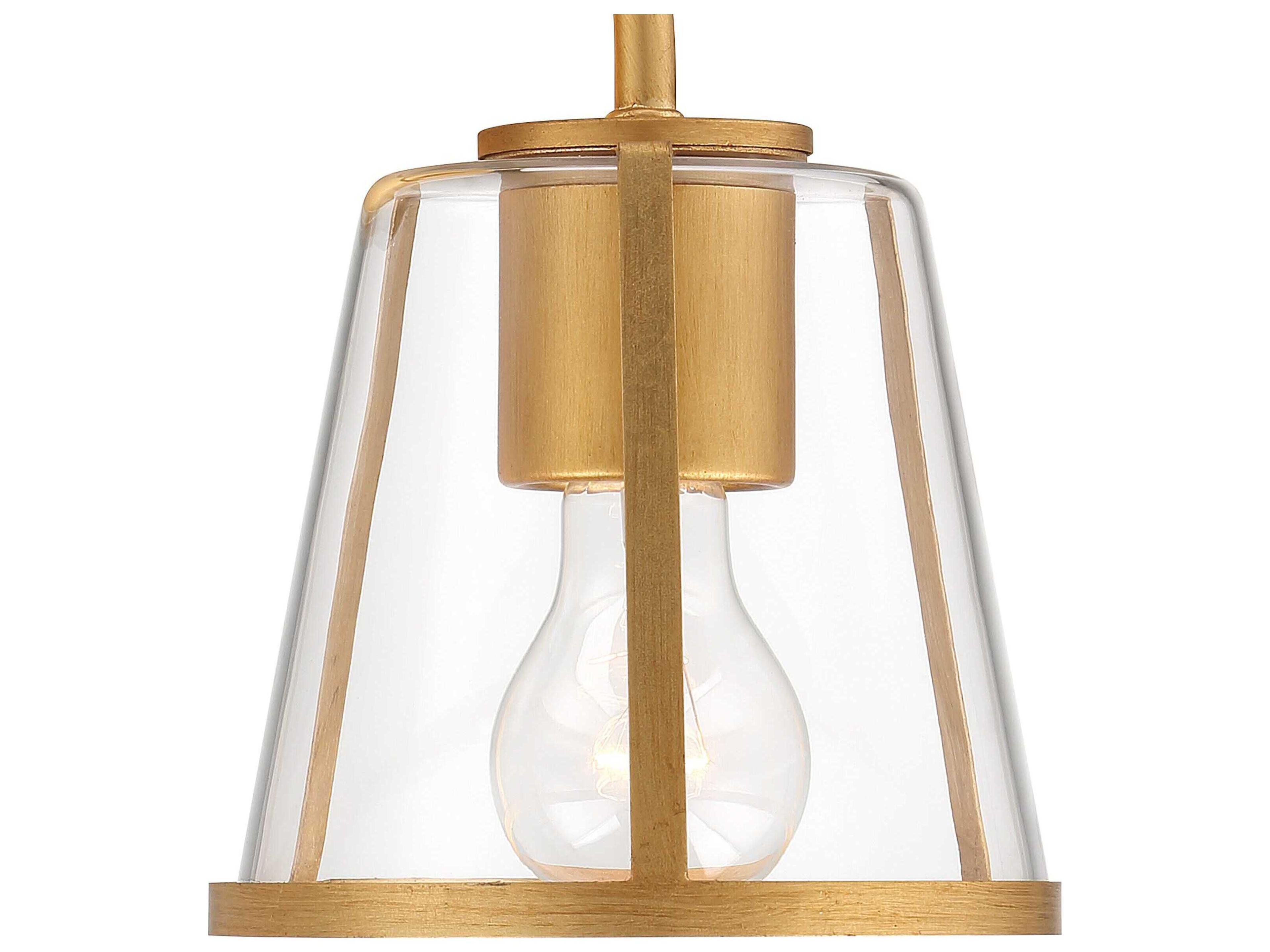 Crystorama Fulton 1-Light Antique Gold Glass Wall Sconce