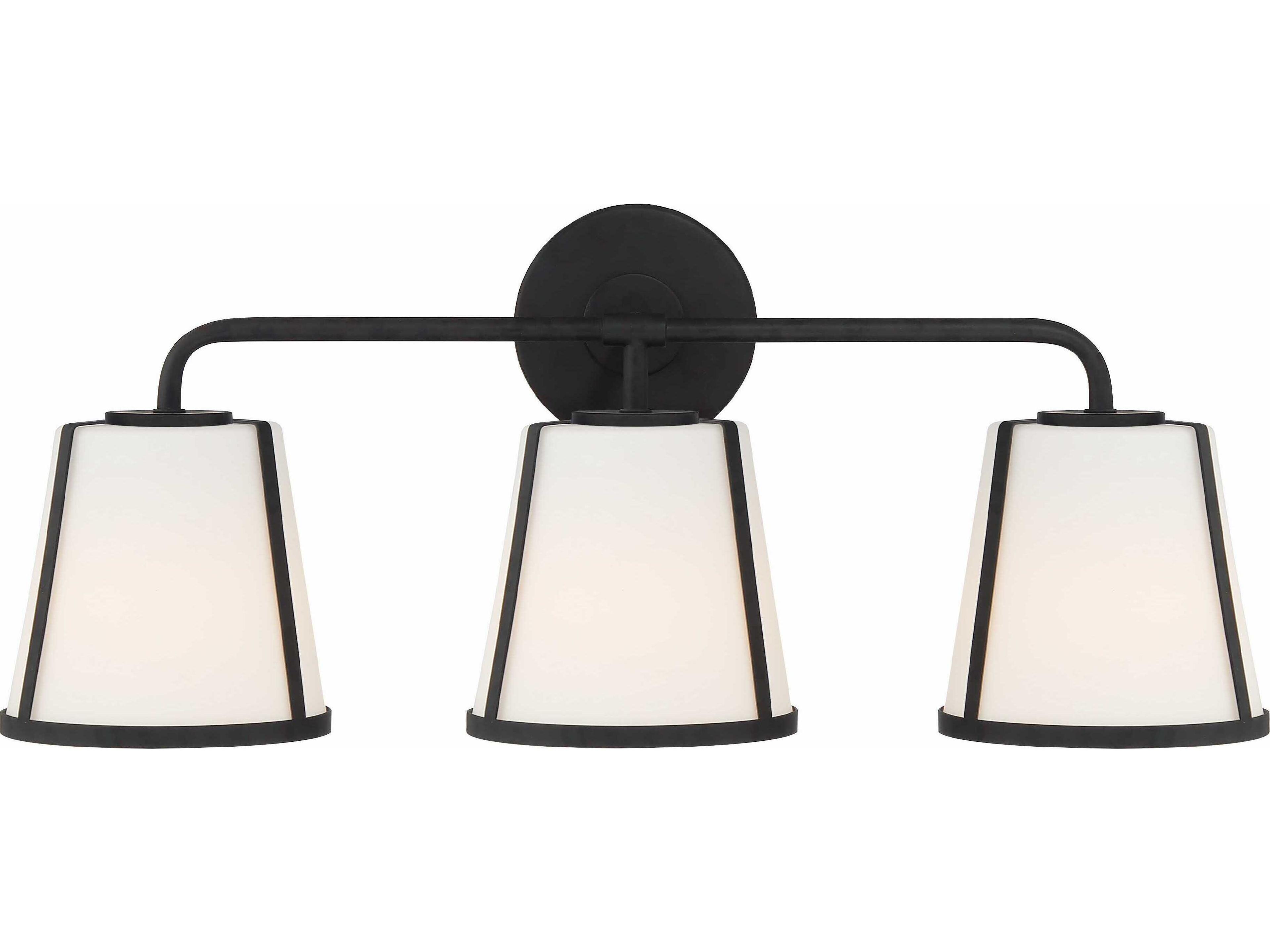 Fulton 3-Light Black Glass Vanity Light