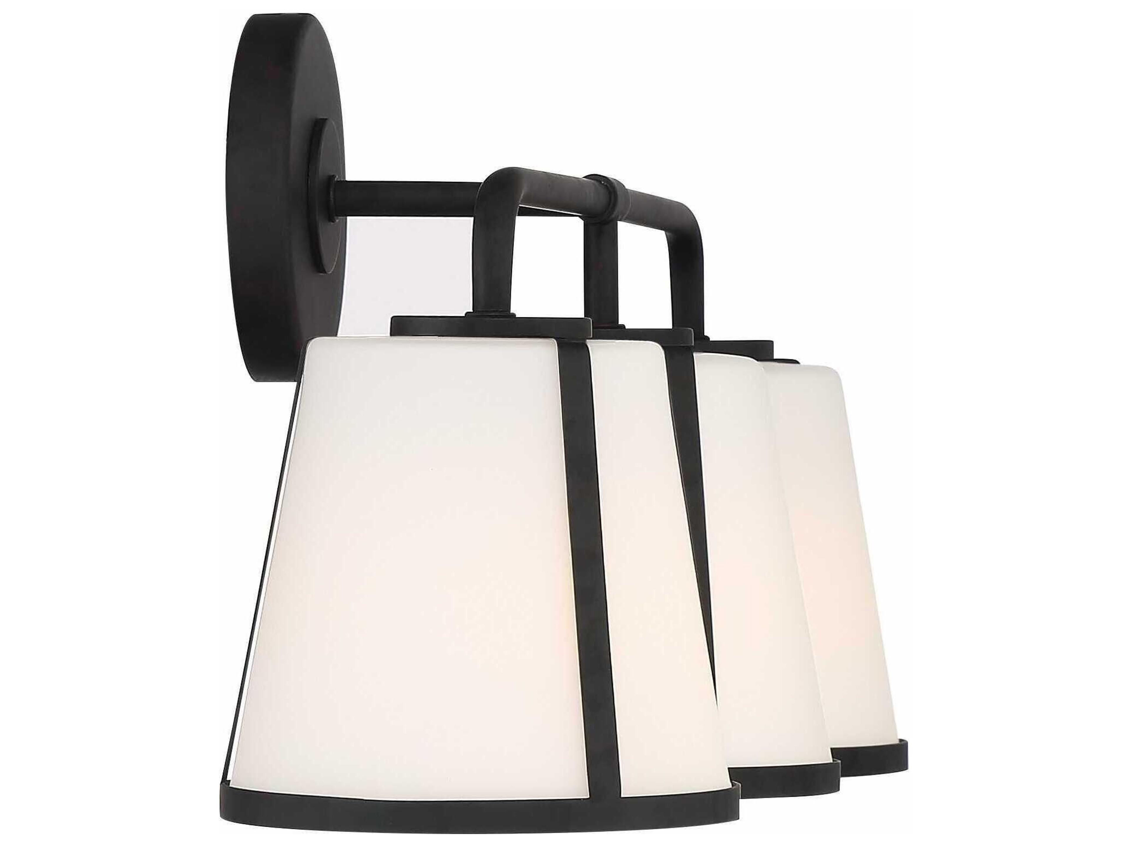 Crystorama Fulton 3-Light Black Glass Vanity Light